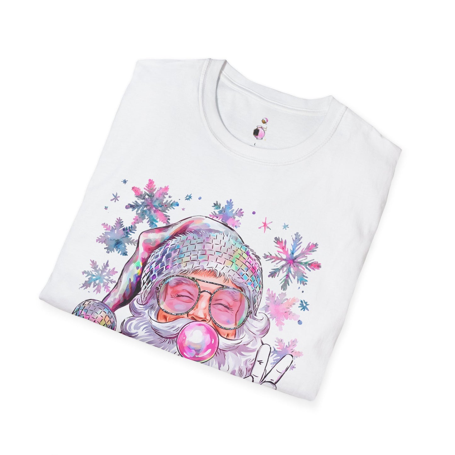 Pink Peace Sign Santa - Softstyle T-Shirt