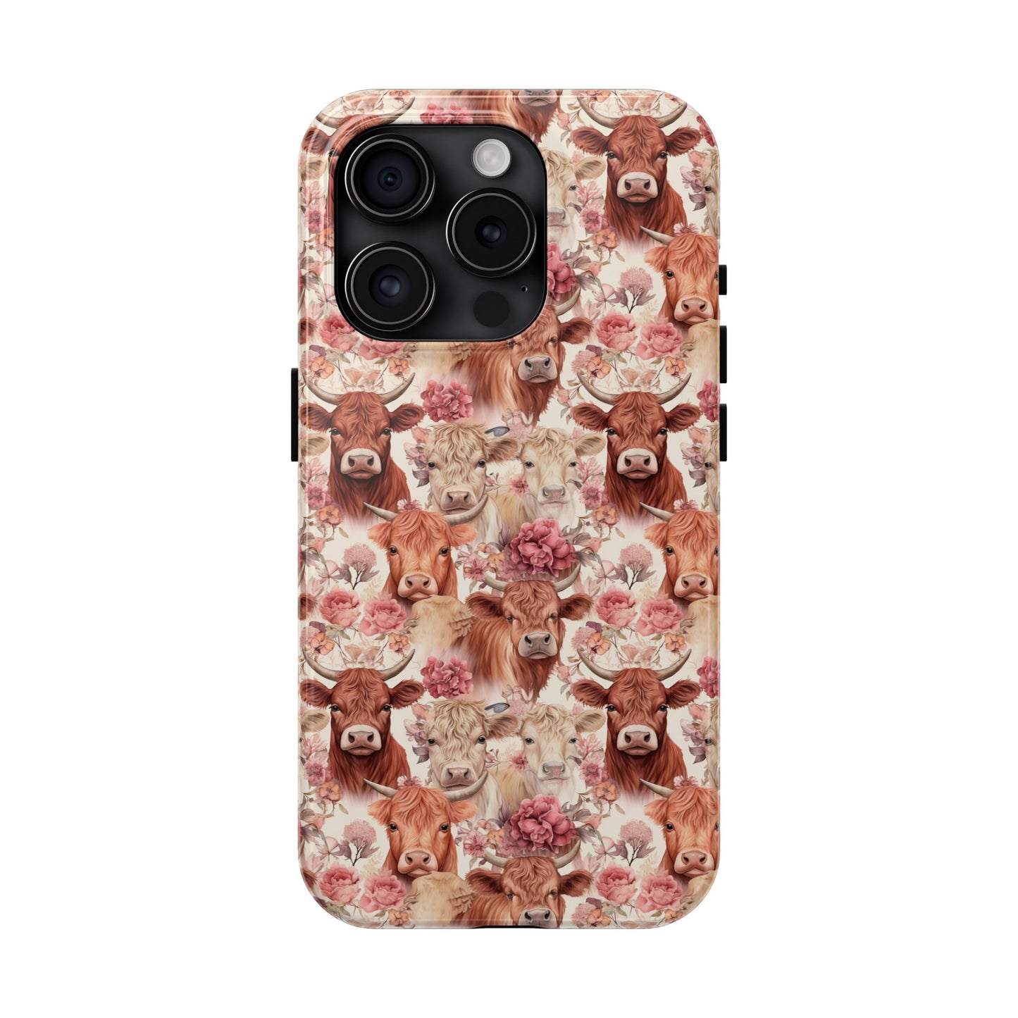 Highland Cow Floral - Tough Phone Cases