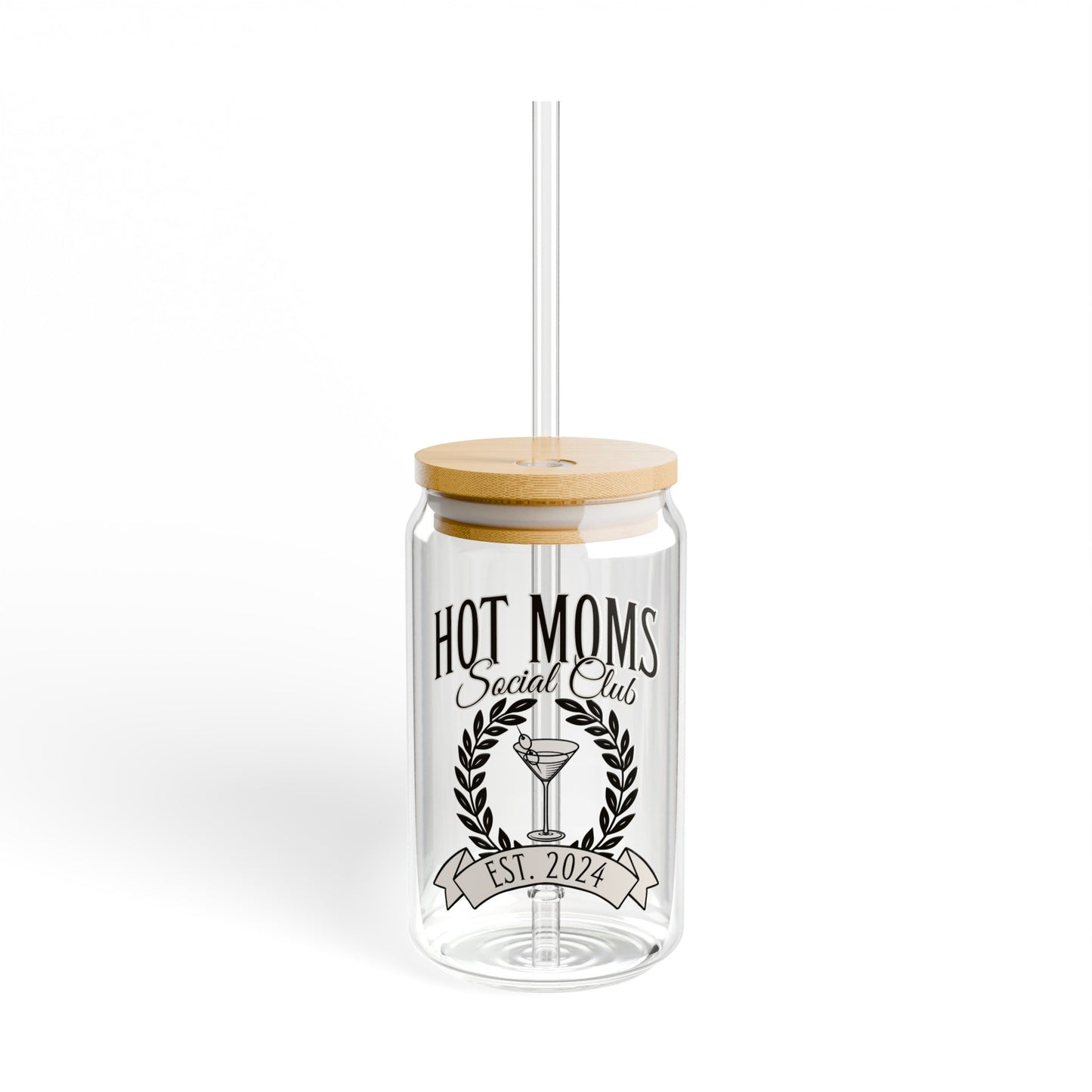 Hot Moms Social Club - Sipper Glass, 16oz