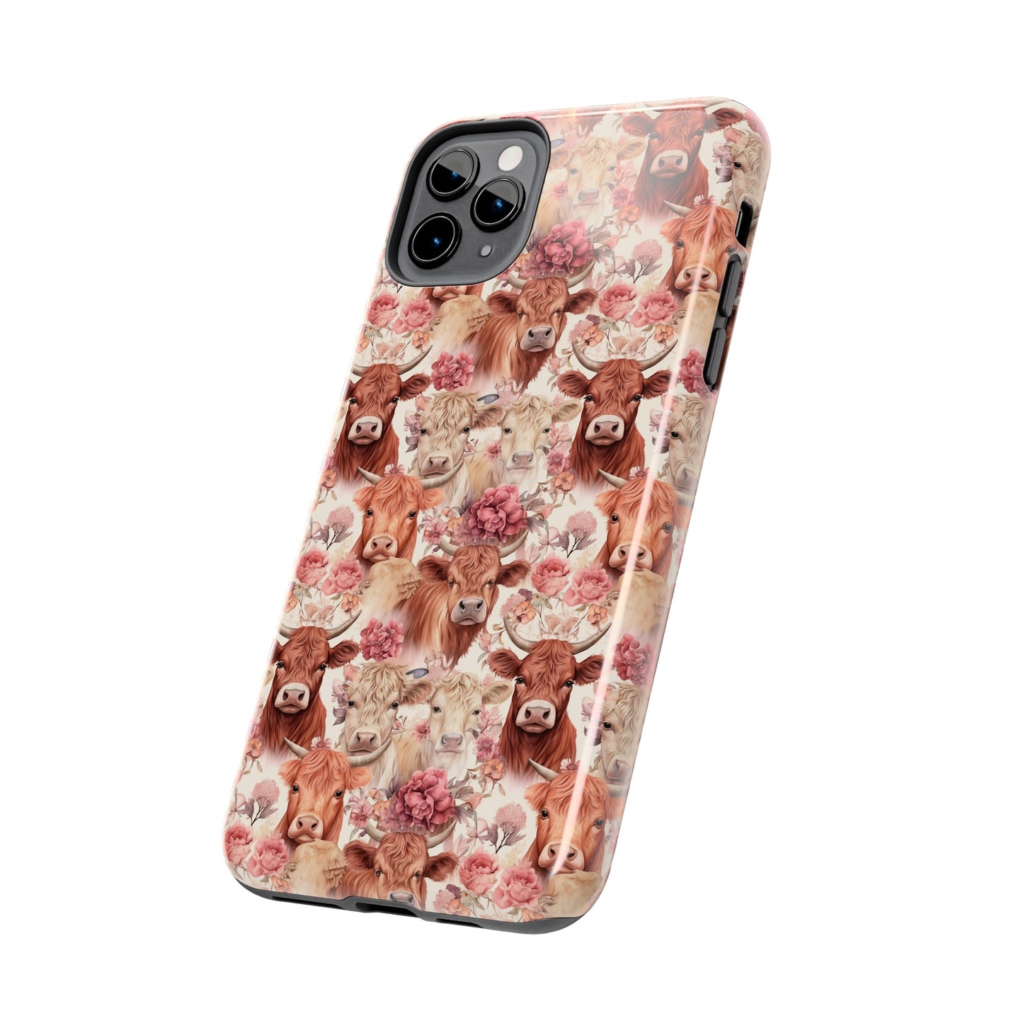 Highland Cow Floral - Tough Phone Cases