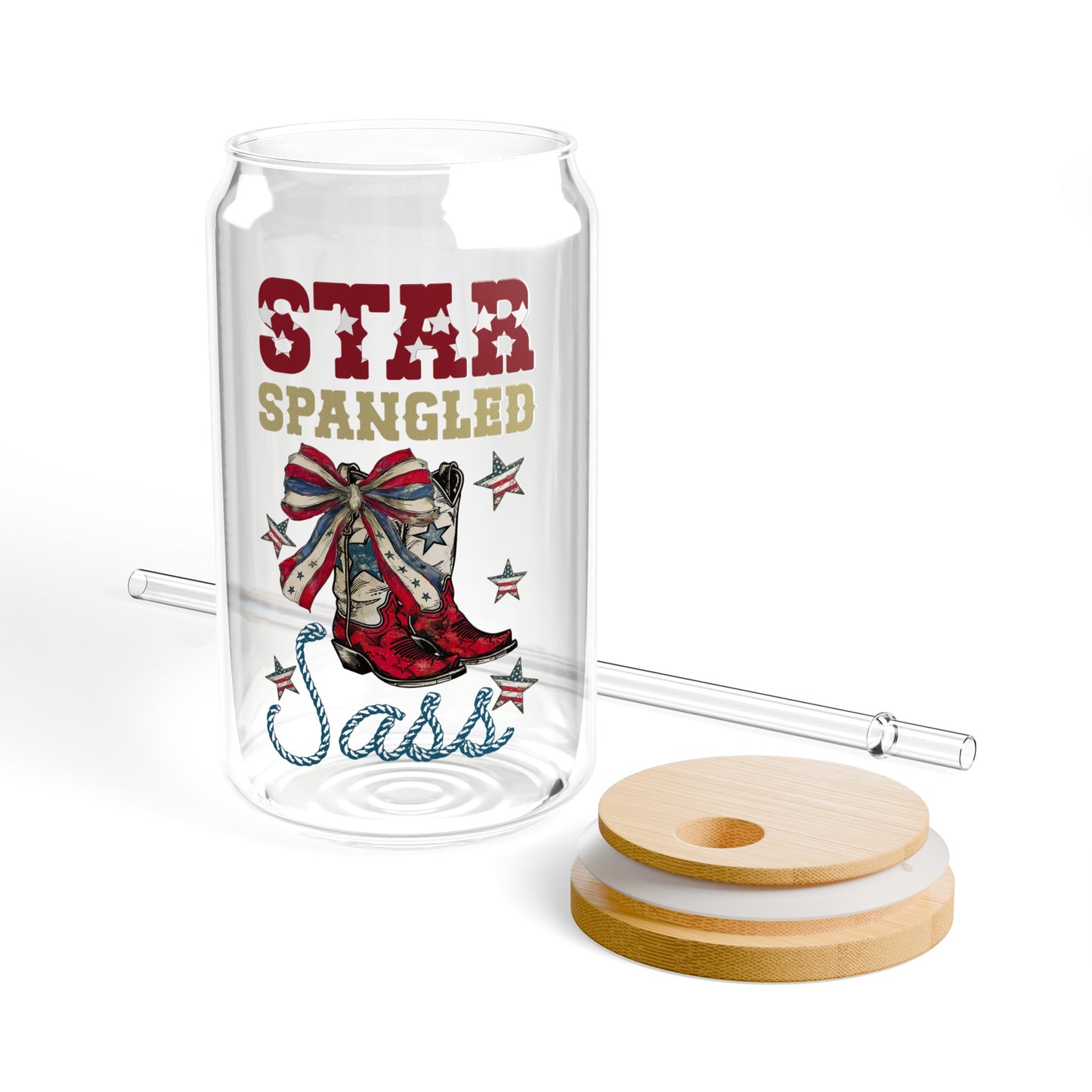 Star Spangled Sass - Sipper Glass, 16oz