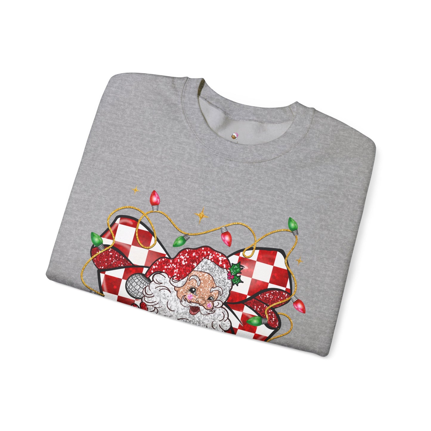 Checkered Santa Coquette Christmas Sweatshirt