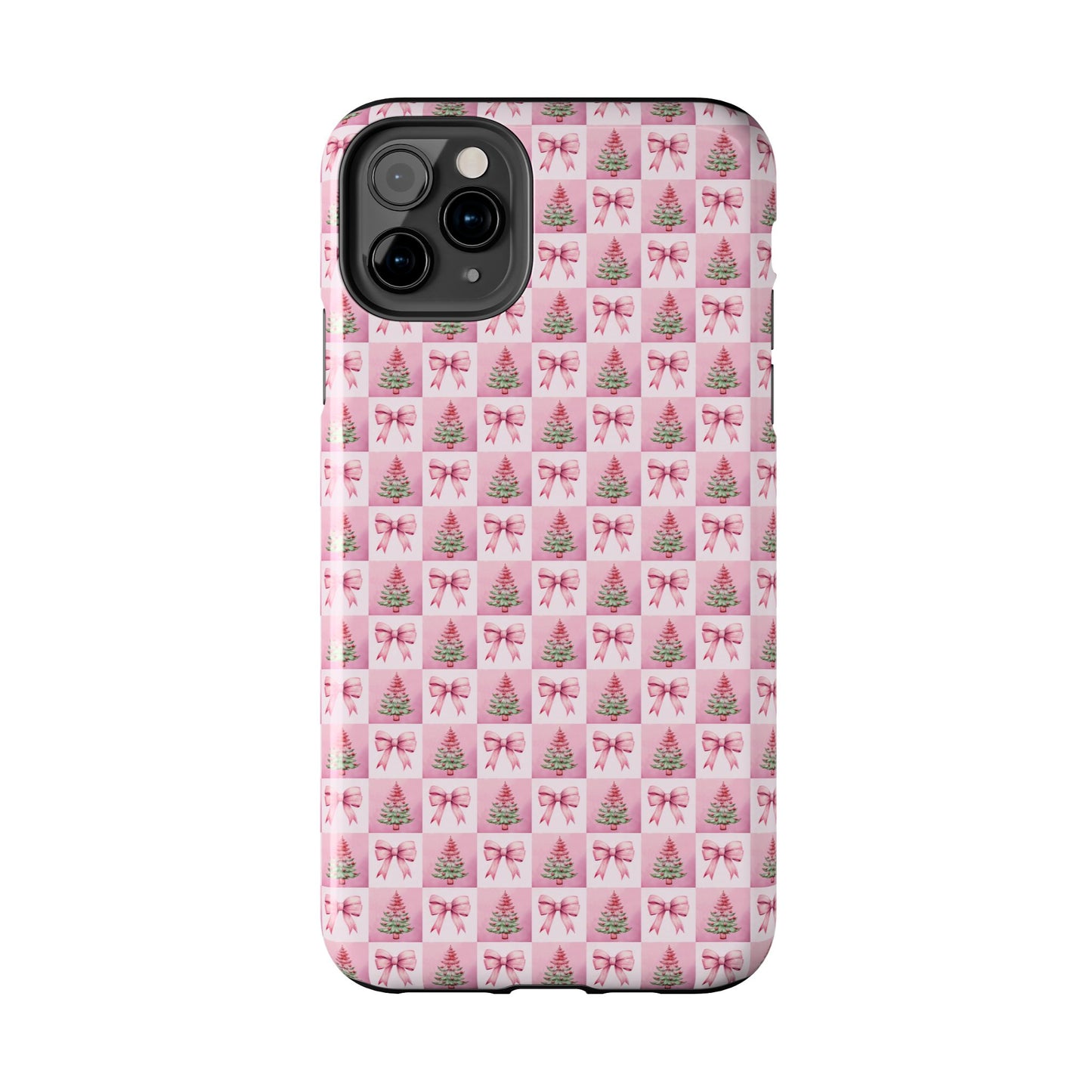 Pink Christmas Checkered -  Tough Phone Cases