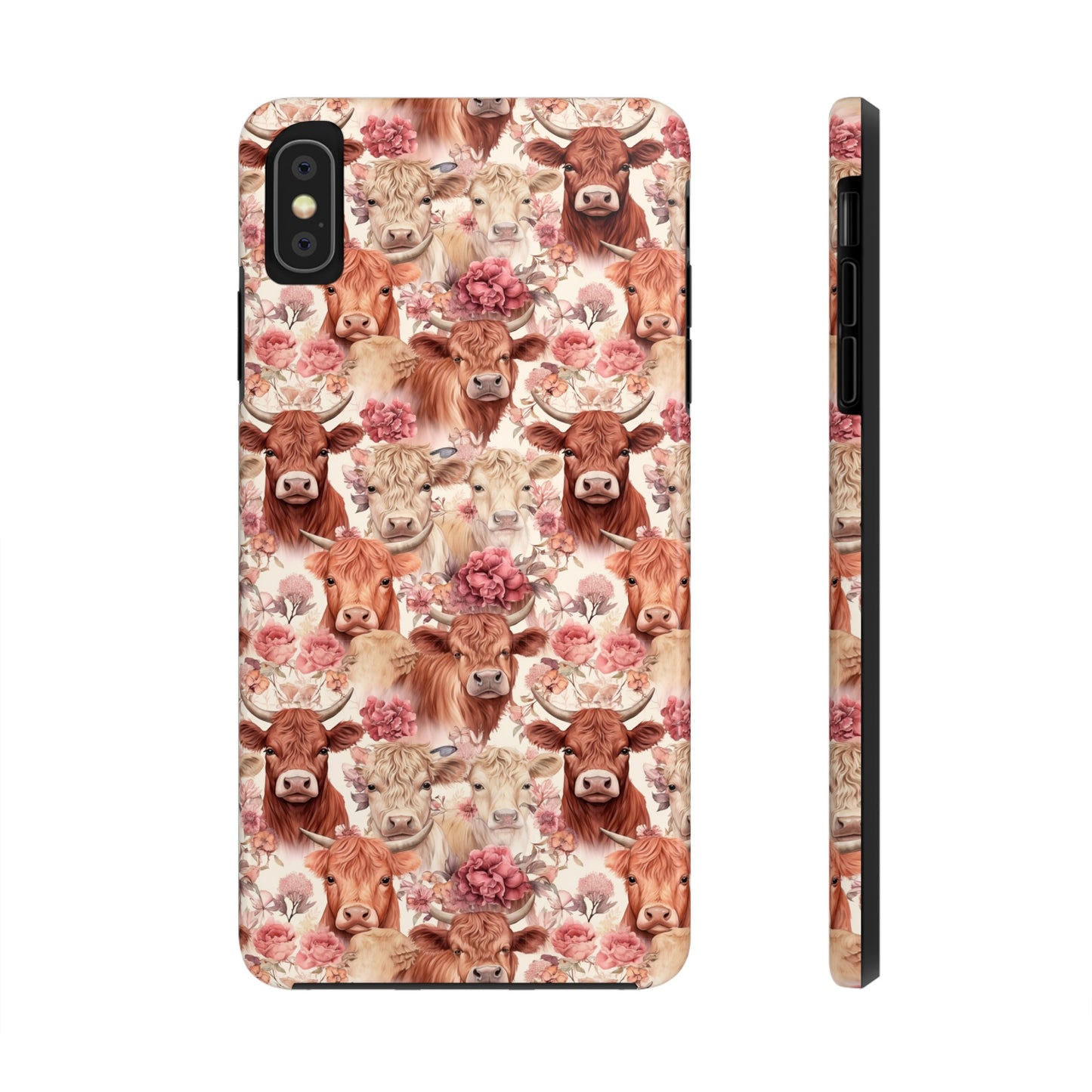 Highland Cow Floral - Tough Phone Cases