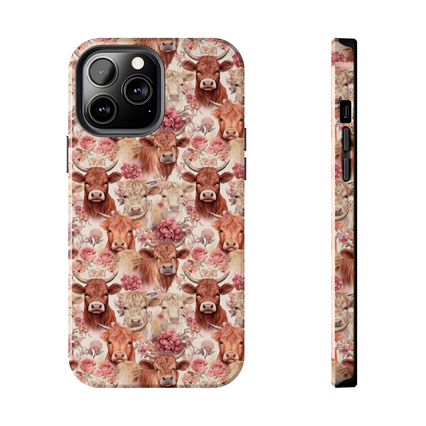 Highland Cow Floral - Tough Phone Cases