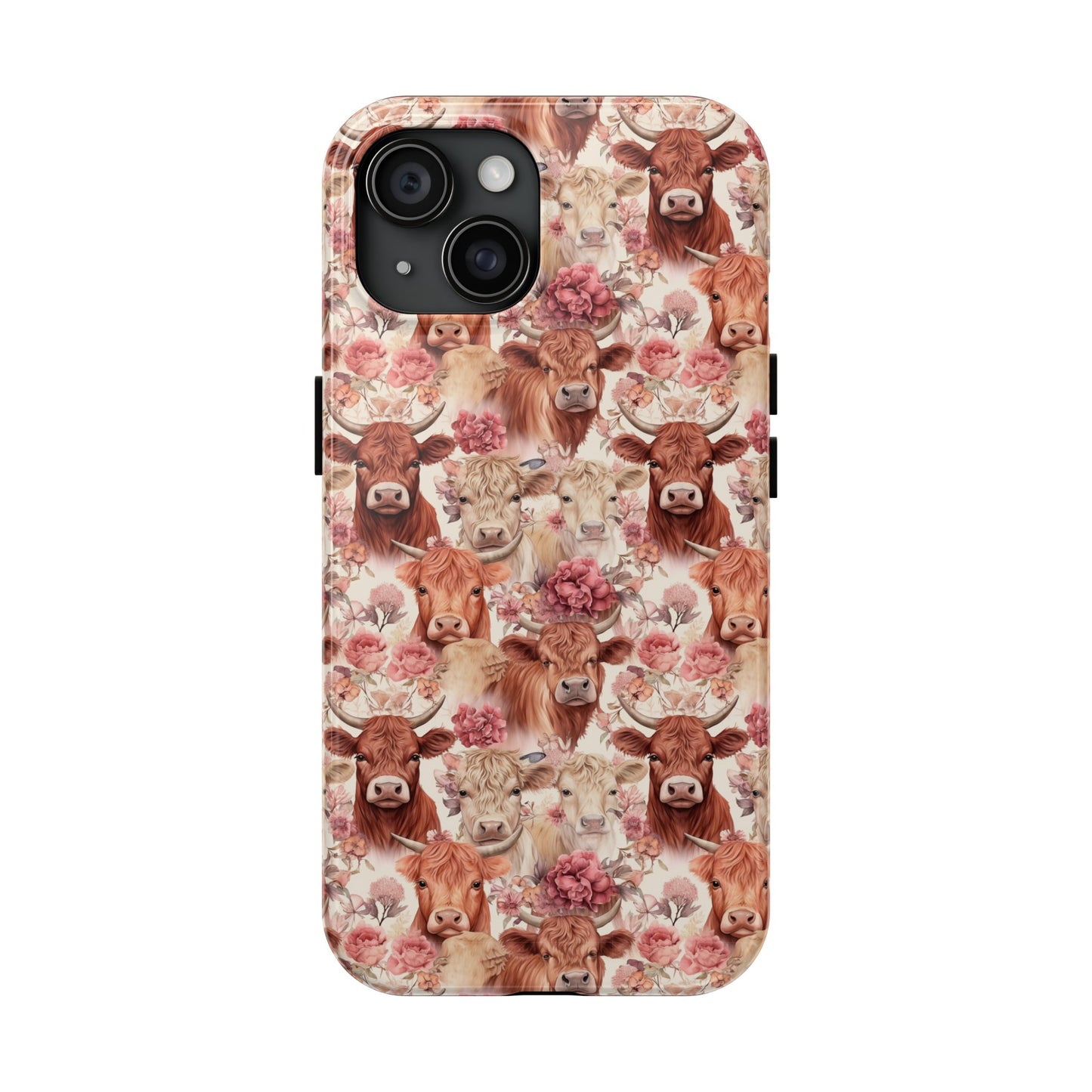 Highland Cow Floral - Tough Phone Cases