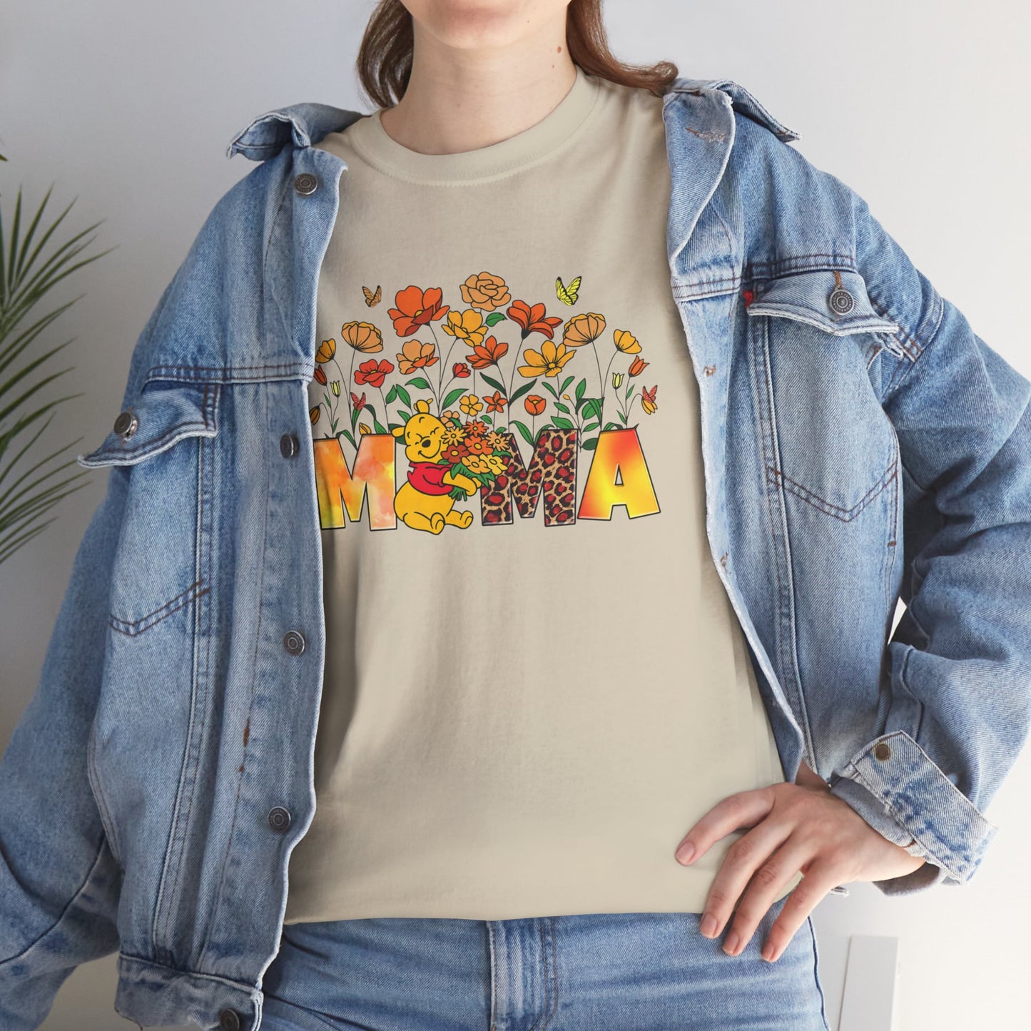 Pooh Floral Mama   - Unisex Heavy Cotton Tee