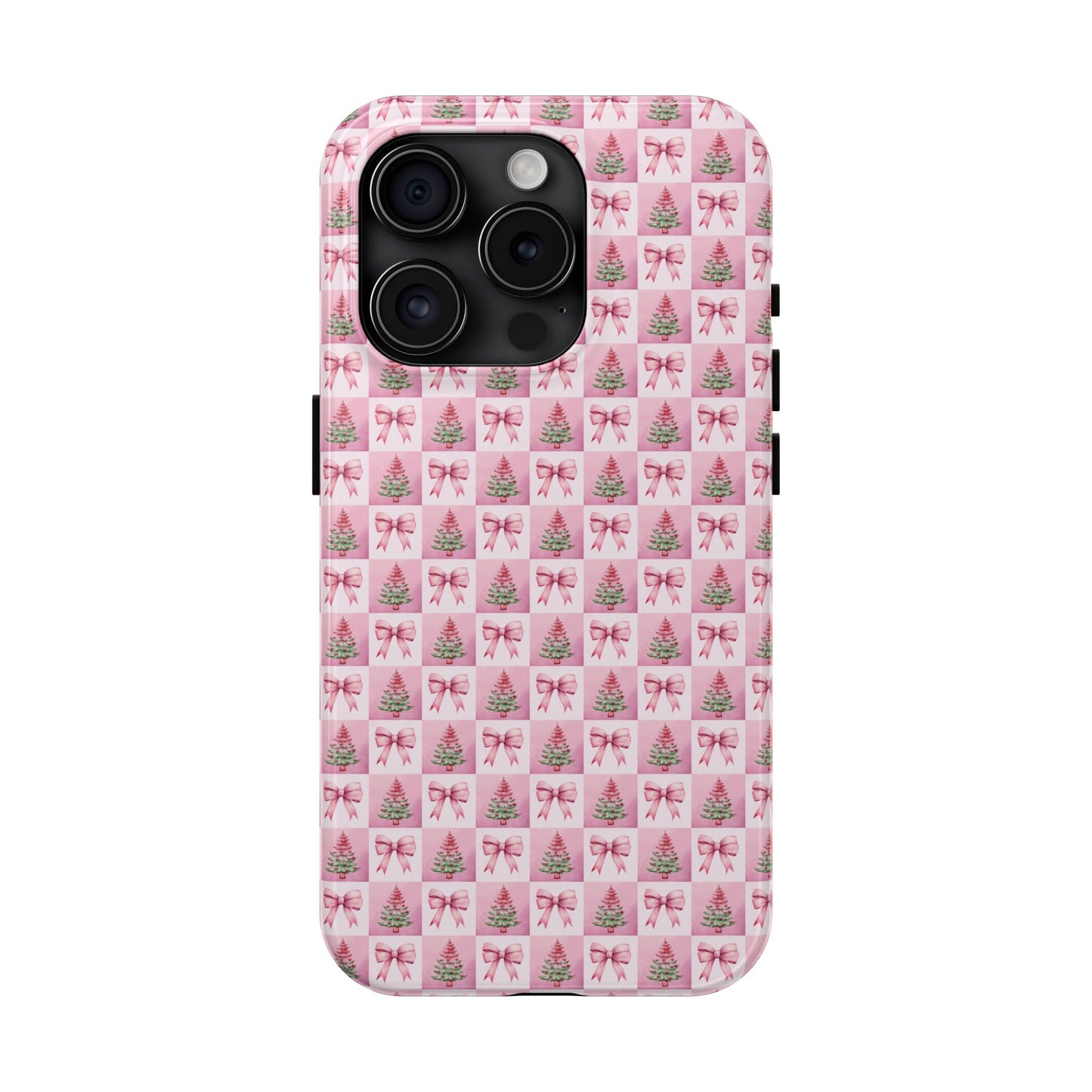 Pink Christmas Checkered -  Tough Phone Cases