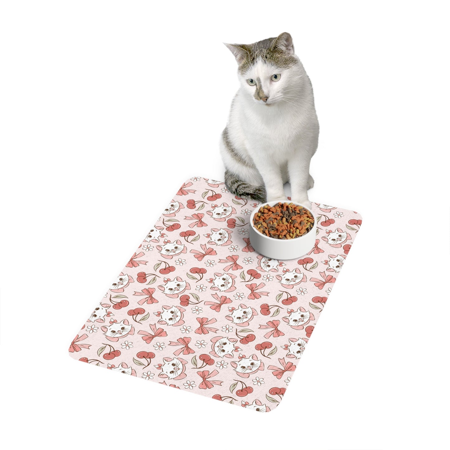 Ladies Don't Start Fights  - Pet Food Mat (12x18)