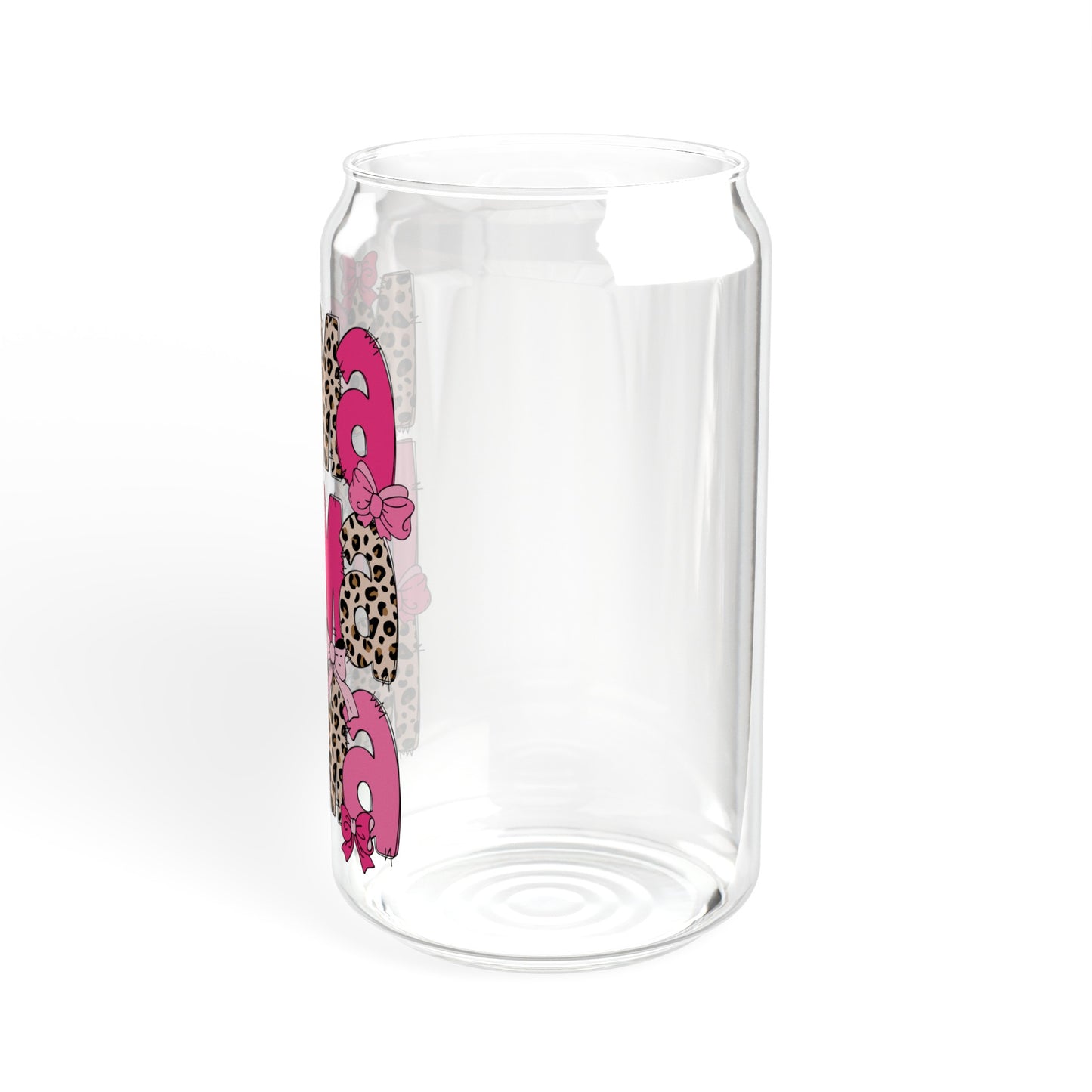 Pink Leopard Mama  - Sipper Glass, 16oz