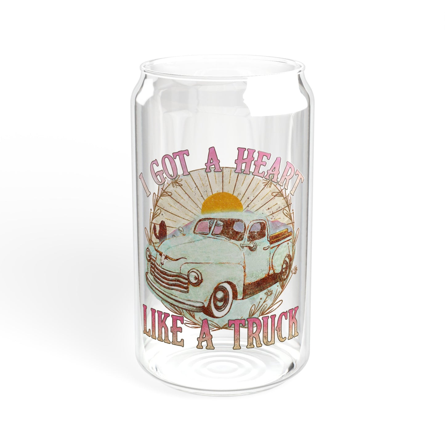 Heart Like A Truck - Sipper Glass, 16oz