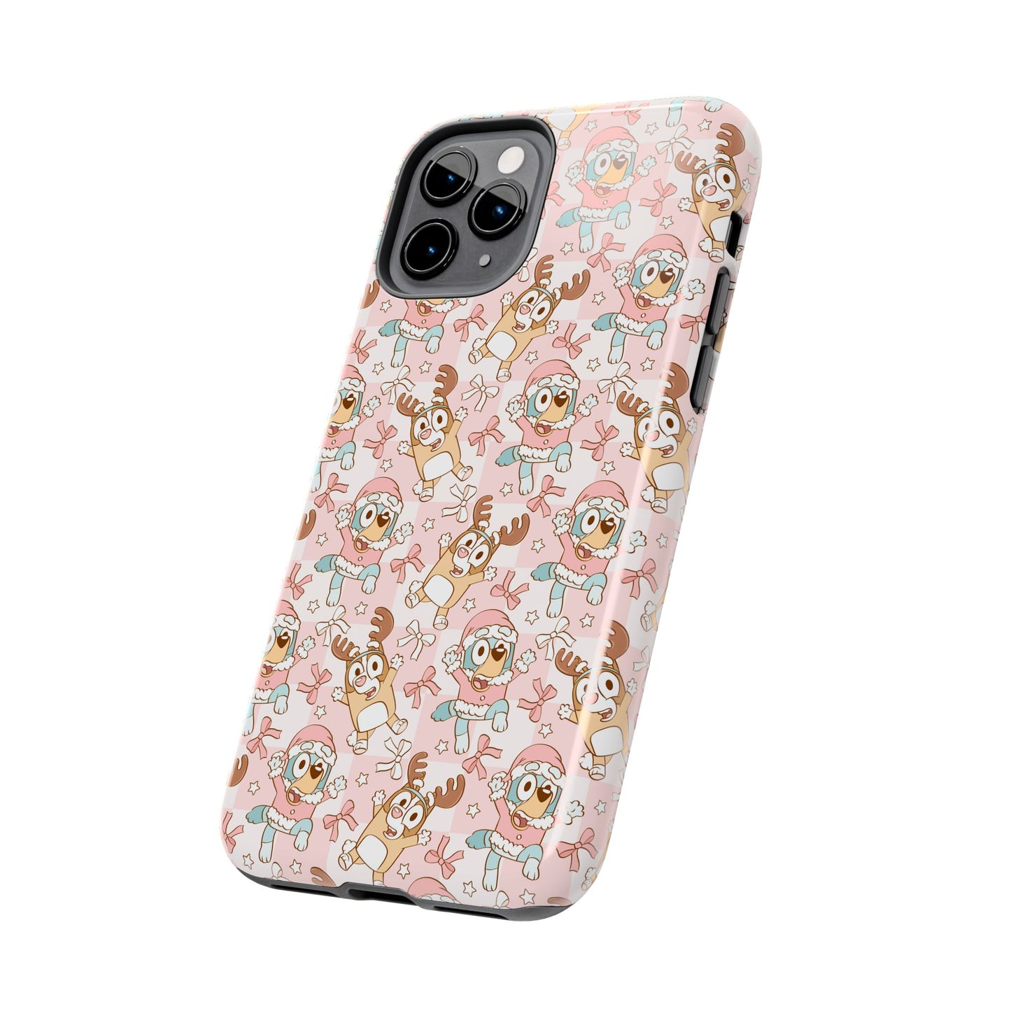 Blue Dog Pink Christmas  -  Tough Phone Cases