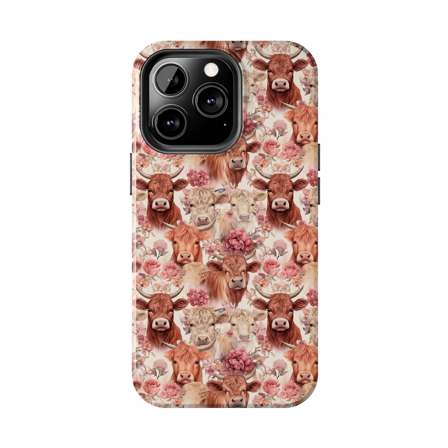 Highland Cow Floral - Tough Phone Cases