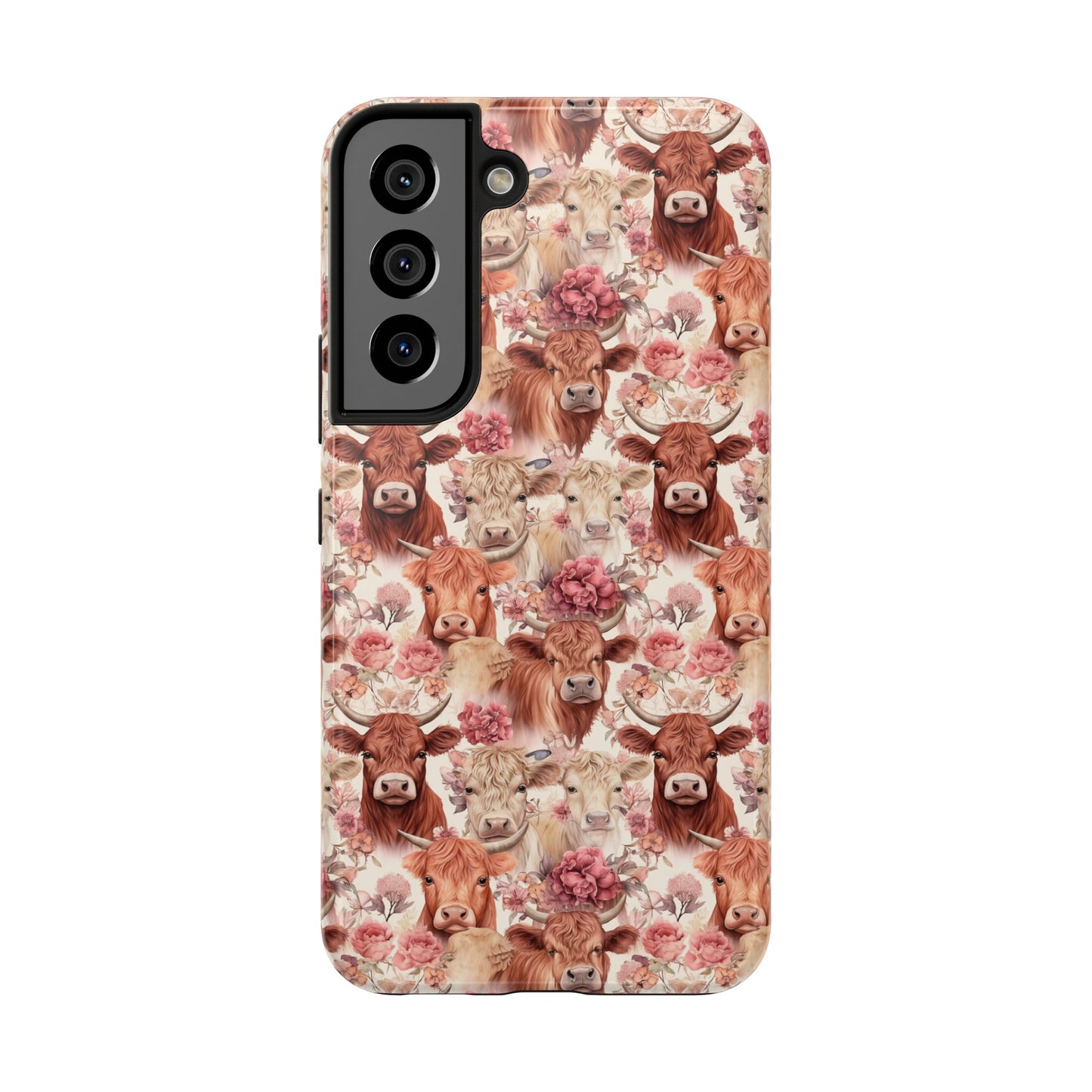 Highland Cow Floral - Tough Phone Cases