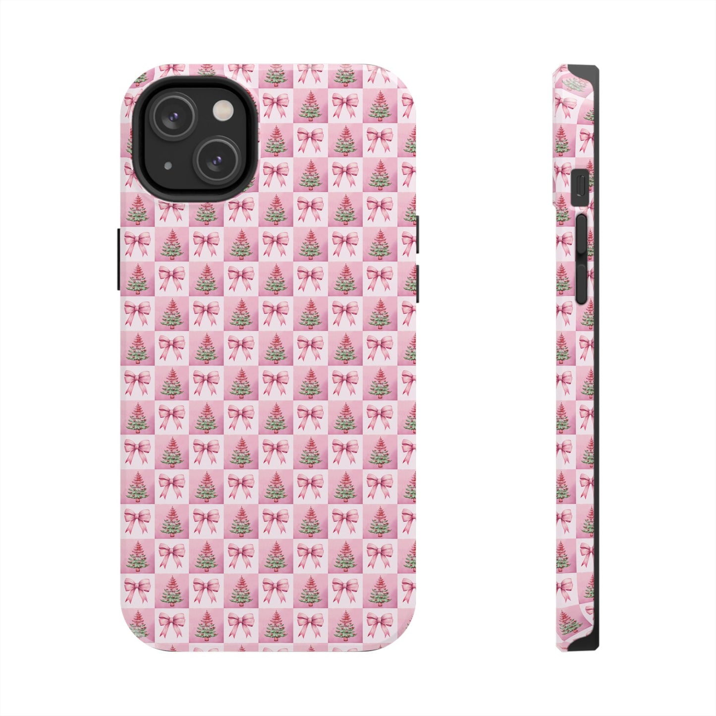 Pink Christmas Checkered -  Tough Phone Cases