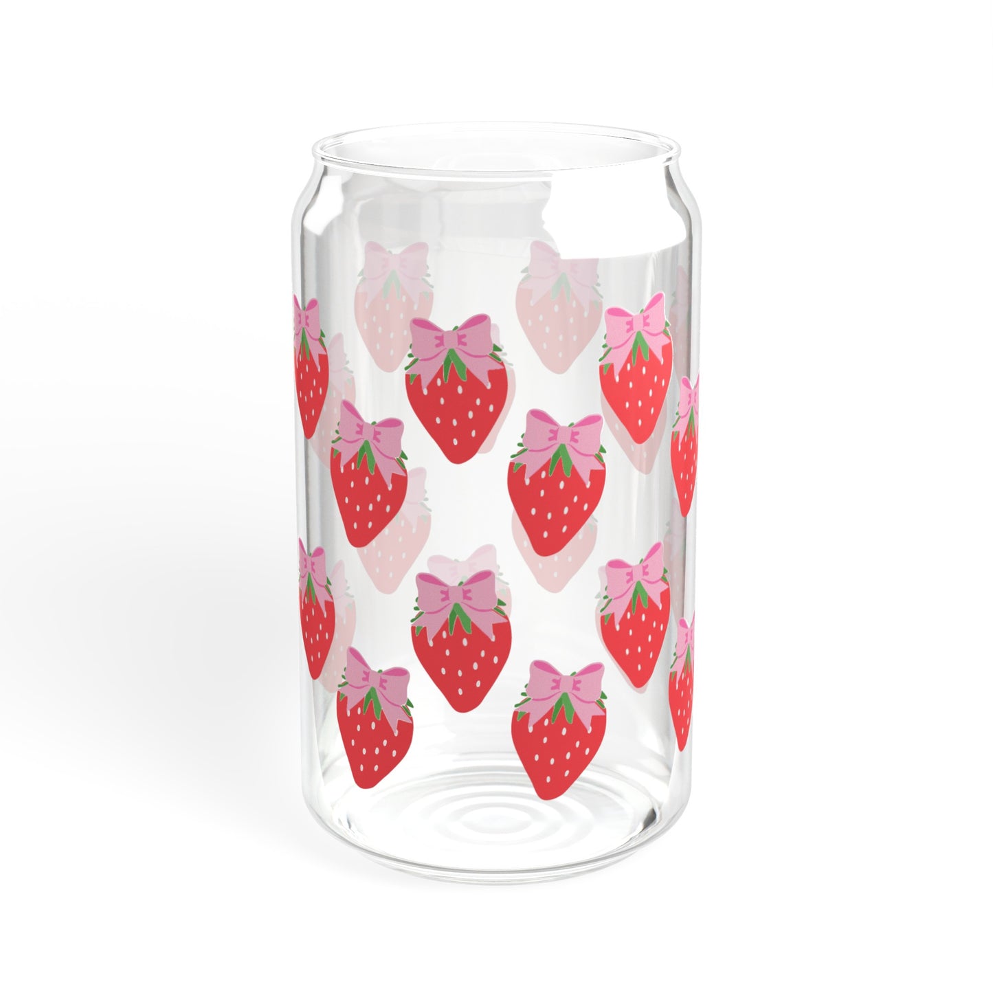 Stawberry Bows - Sipper Glass, 16oz