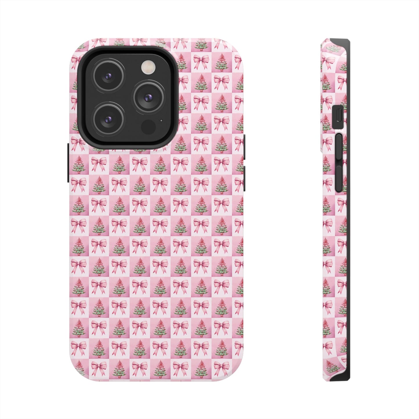 Pink Christmas Checkered -  Tough Phone Cases