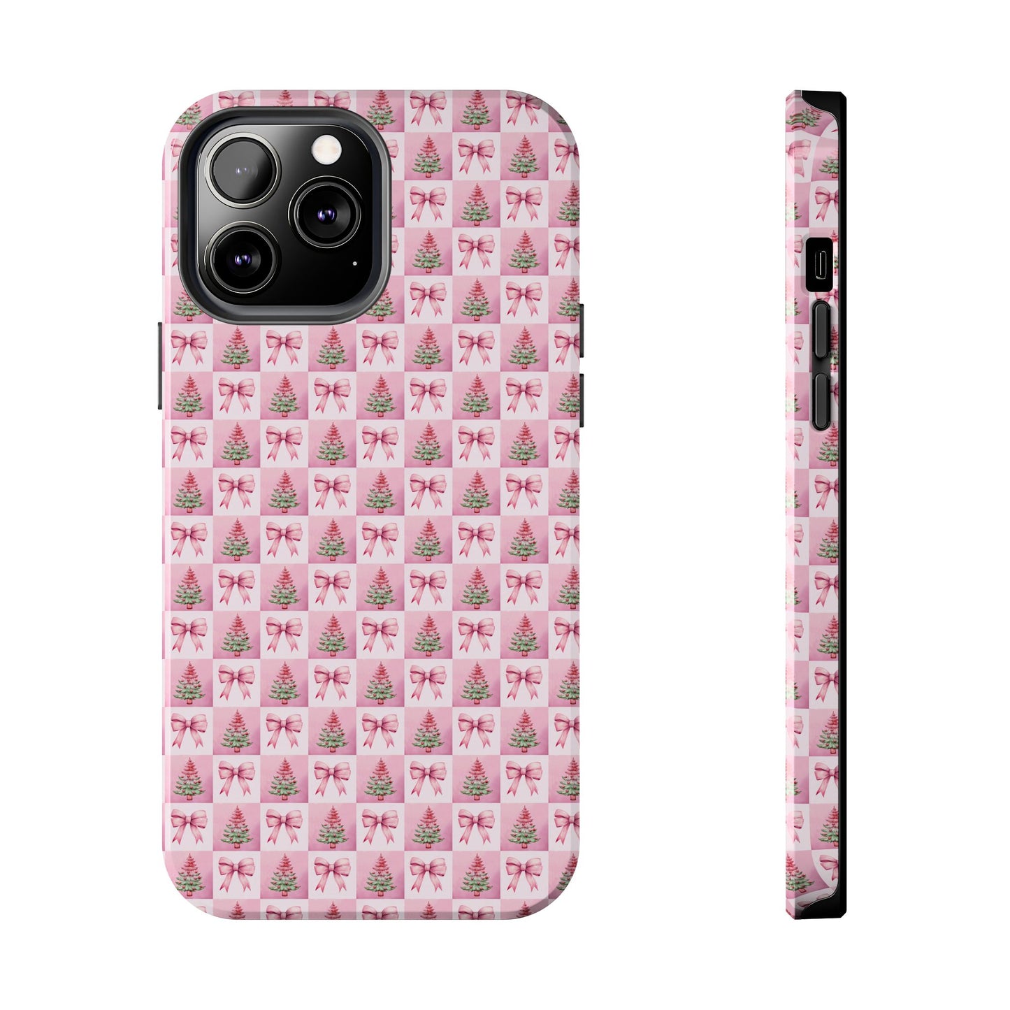 Pink Christmas Checkered -  Tough Phone Cases