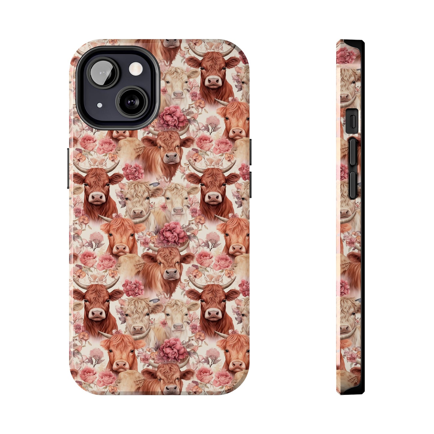 Highland Cow Floral - Tough Phone Cases