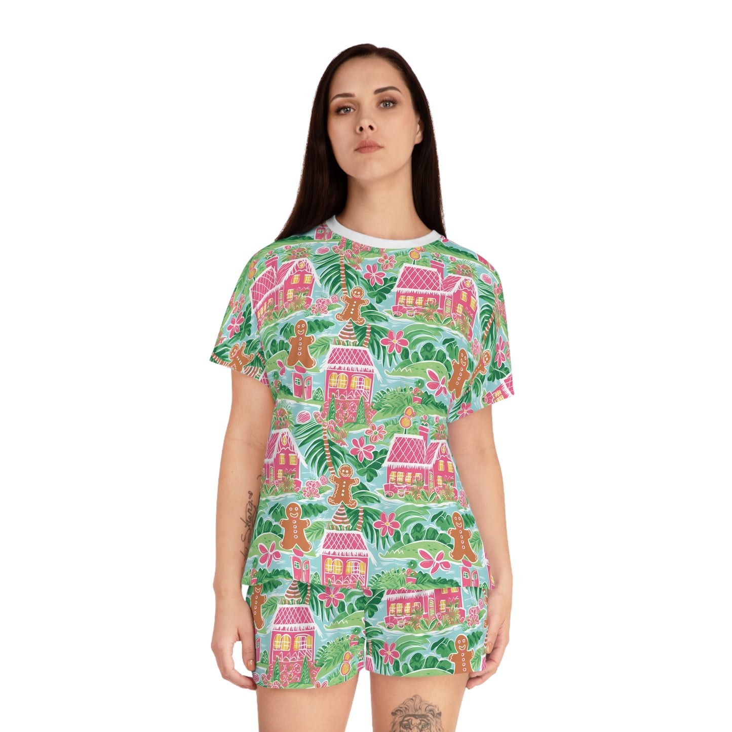 Gingerbread Paradise  - Women's Short Pajama Set