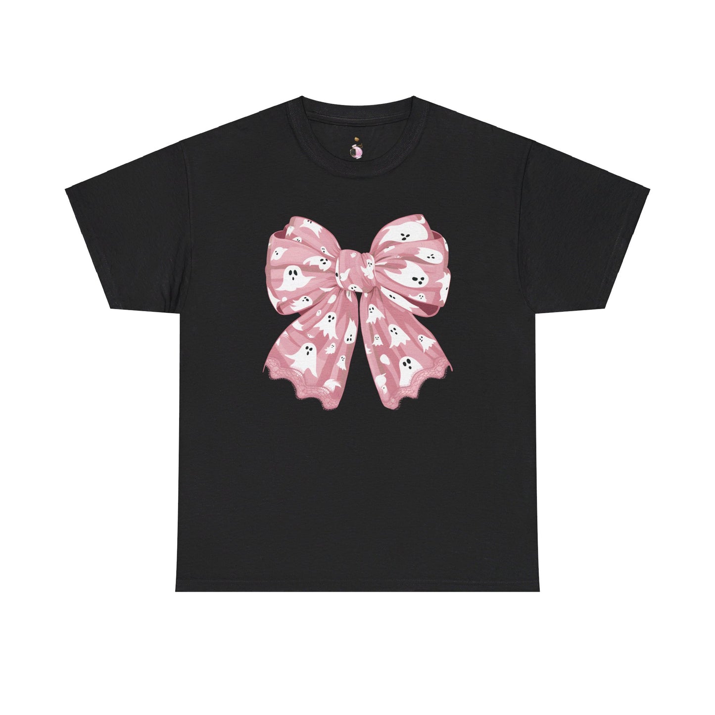 Pink Bow Ghost Halloween Coquette Shirt