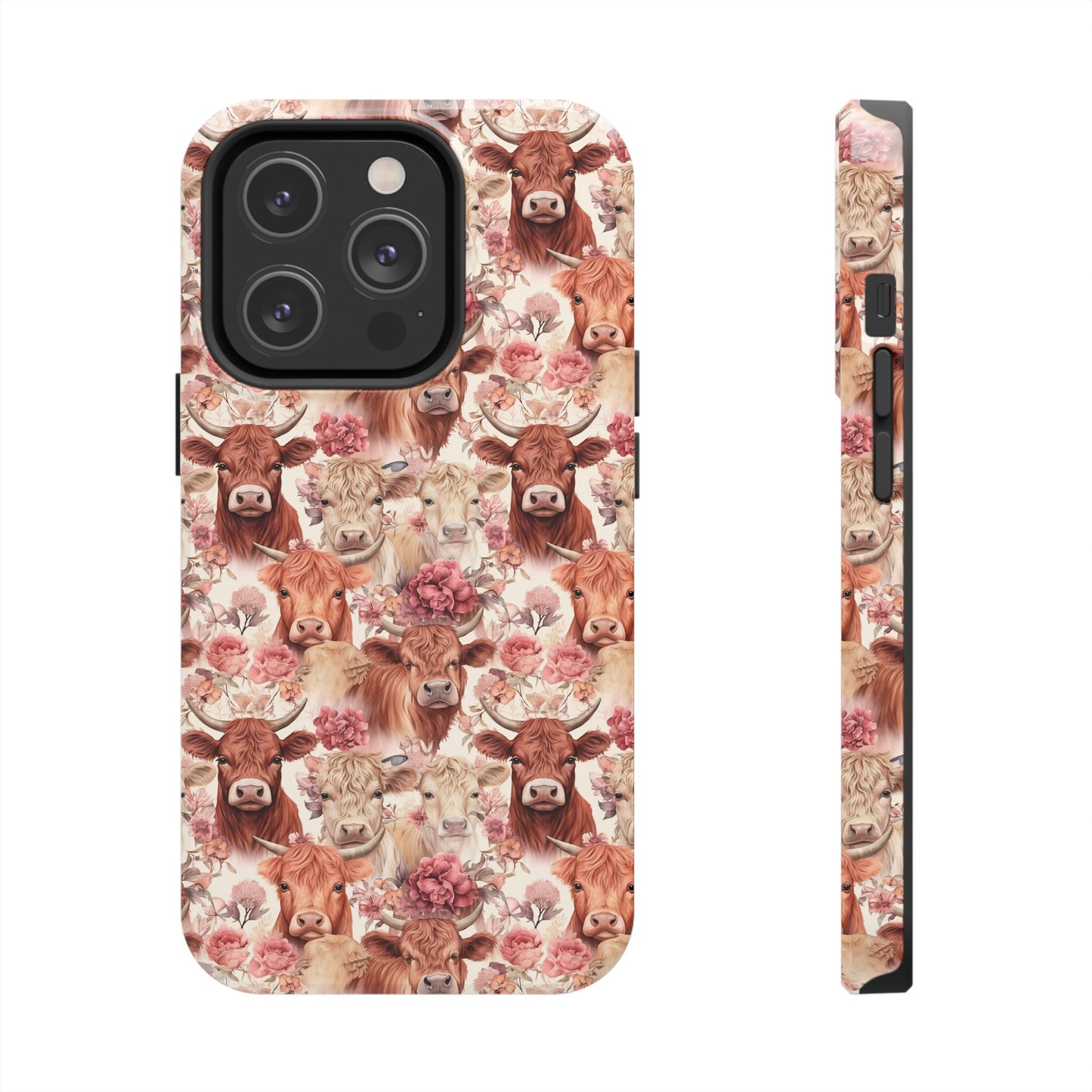 Highland Cow Floral - Tough Phone Cases