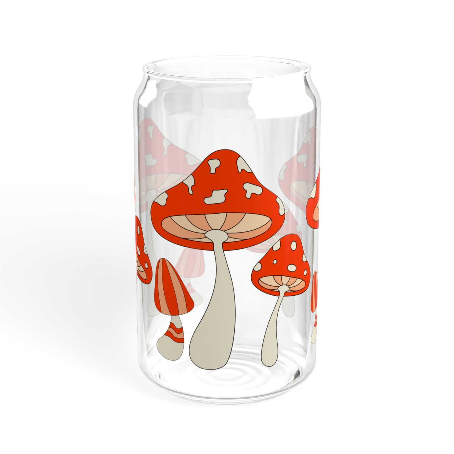 Red Mushrooms - Sipper Glass, 16oz