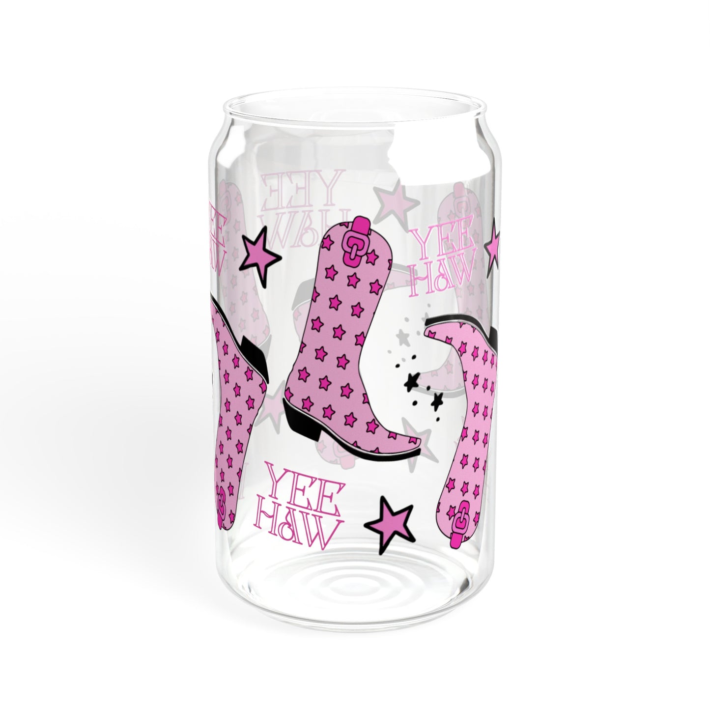 Pink Yee Haw - Sipper Glass, 16oz