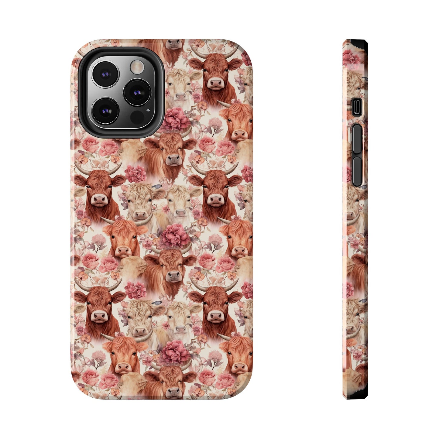 Highland Cow Floral - Tough Phone Cases