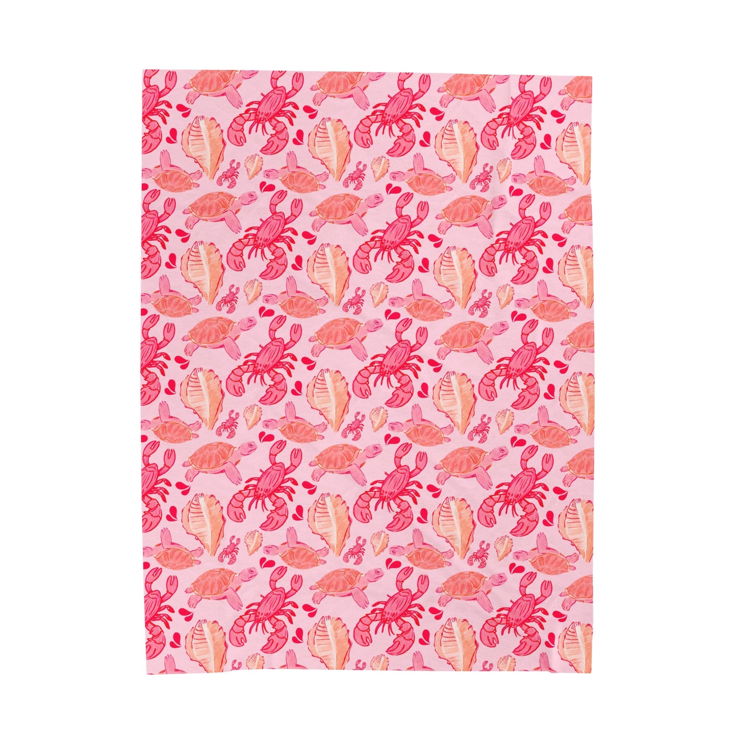 Pink Summer Beach - Plush Blanket