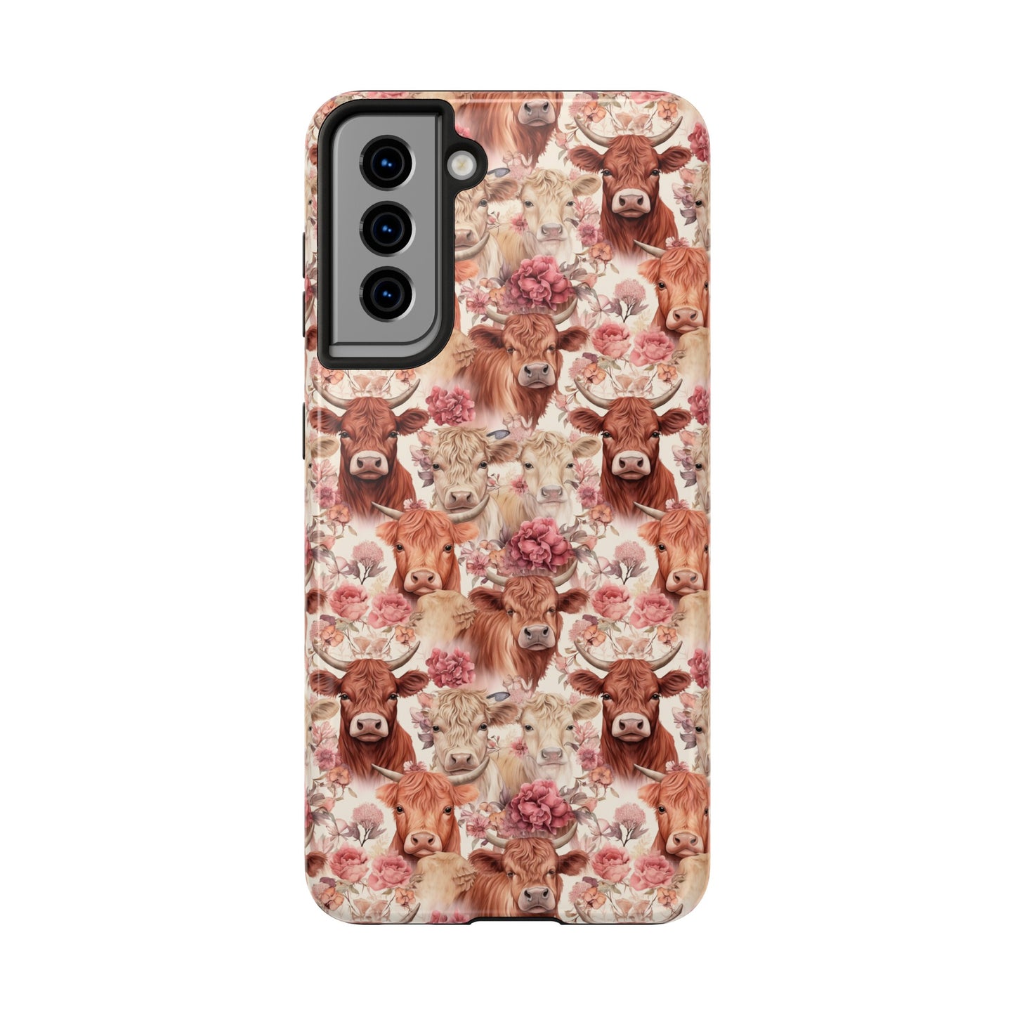 Highland Cow Floral - Tough Phone Cases