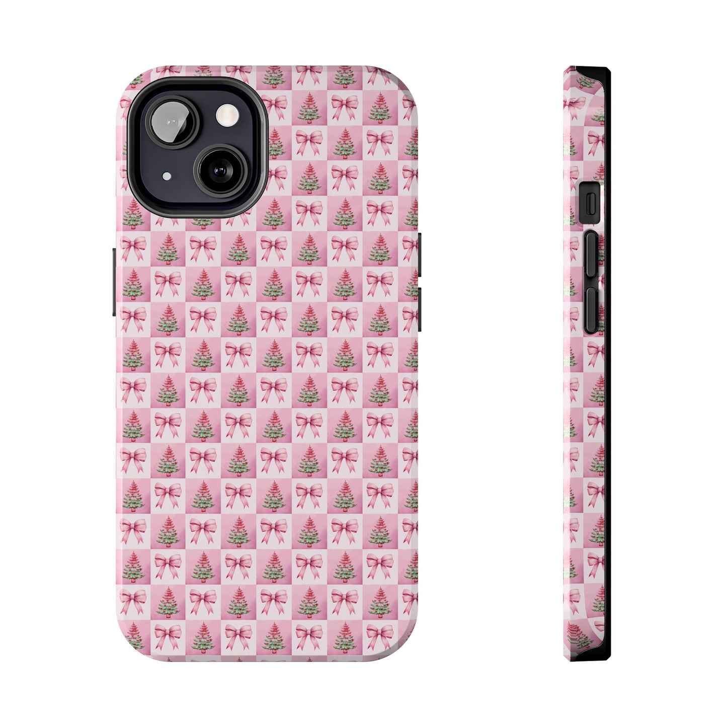 Pink Christmas Checkered -  Tough Phone Cases