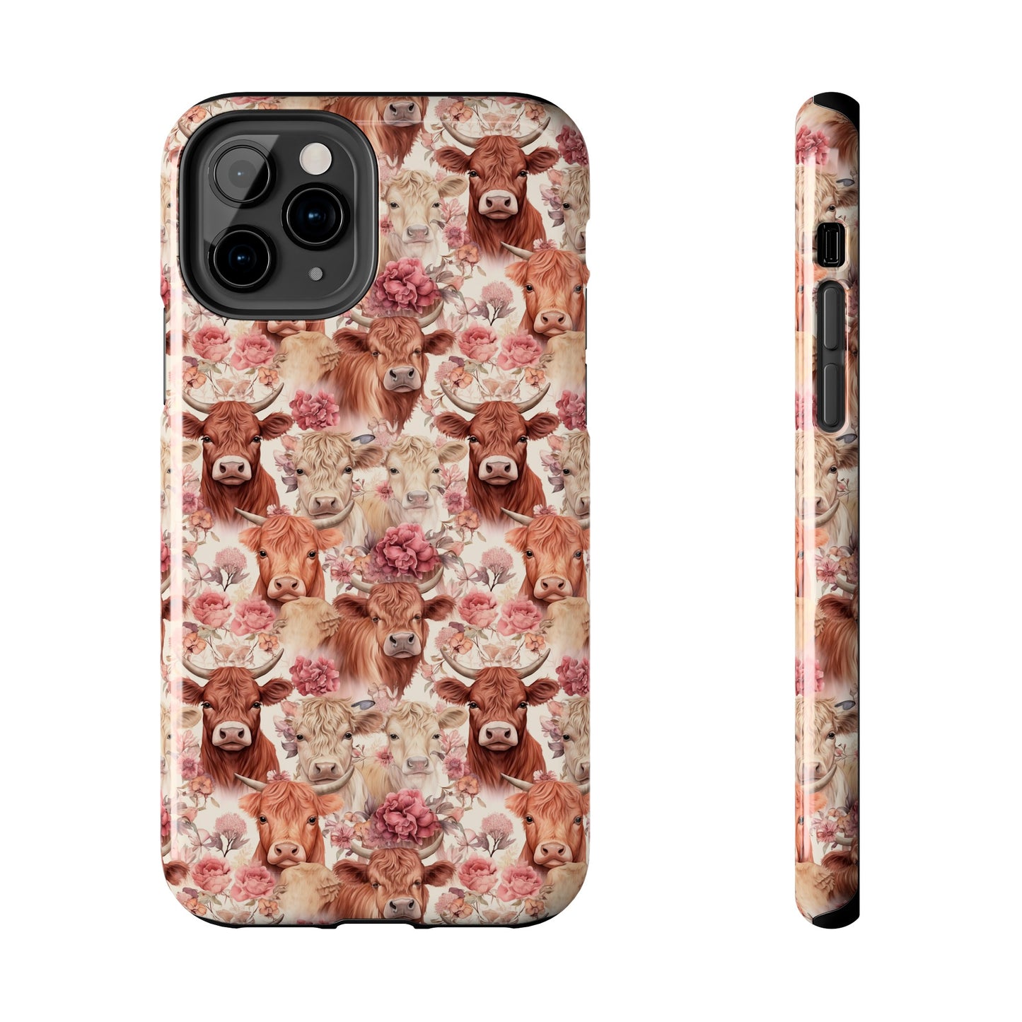 Highland Cow Floral - Tough Phone Cases