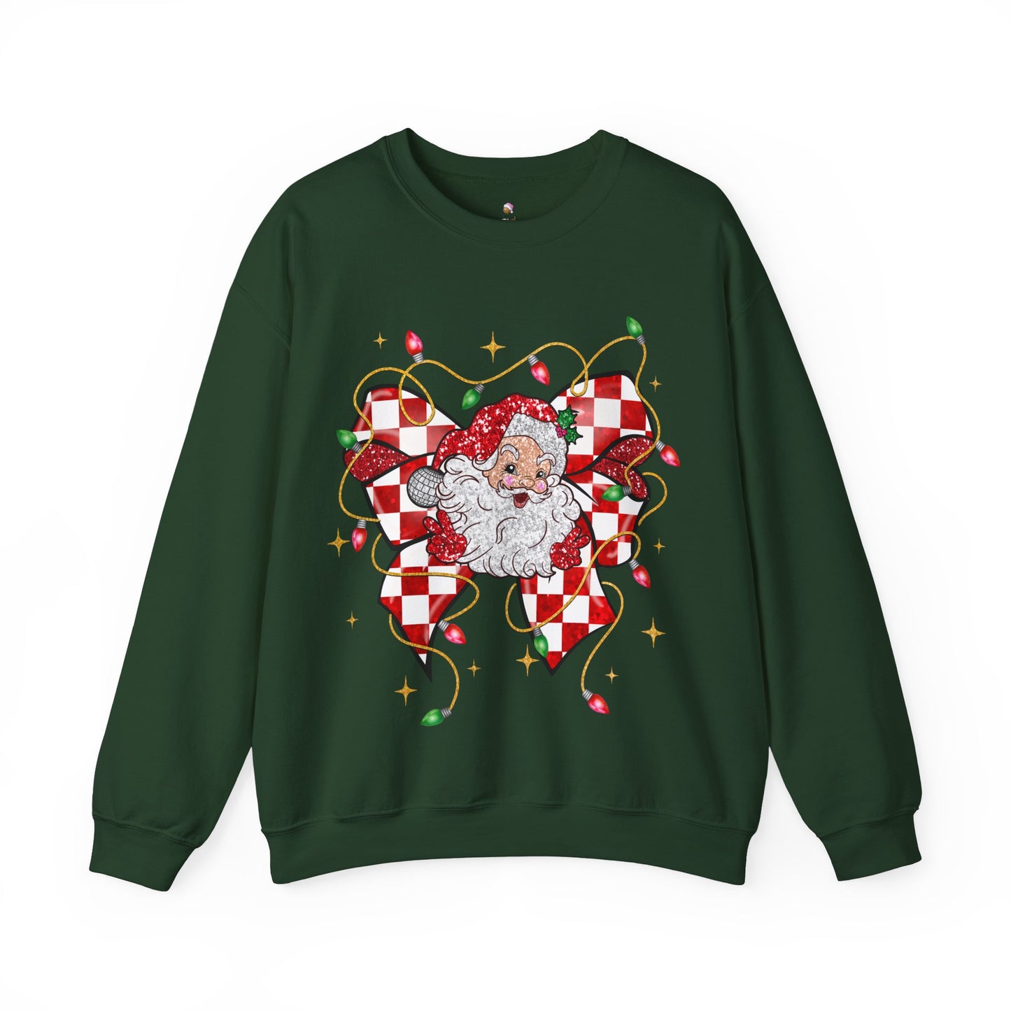 Checkered Santa Coquette Christmas Sweatshirt