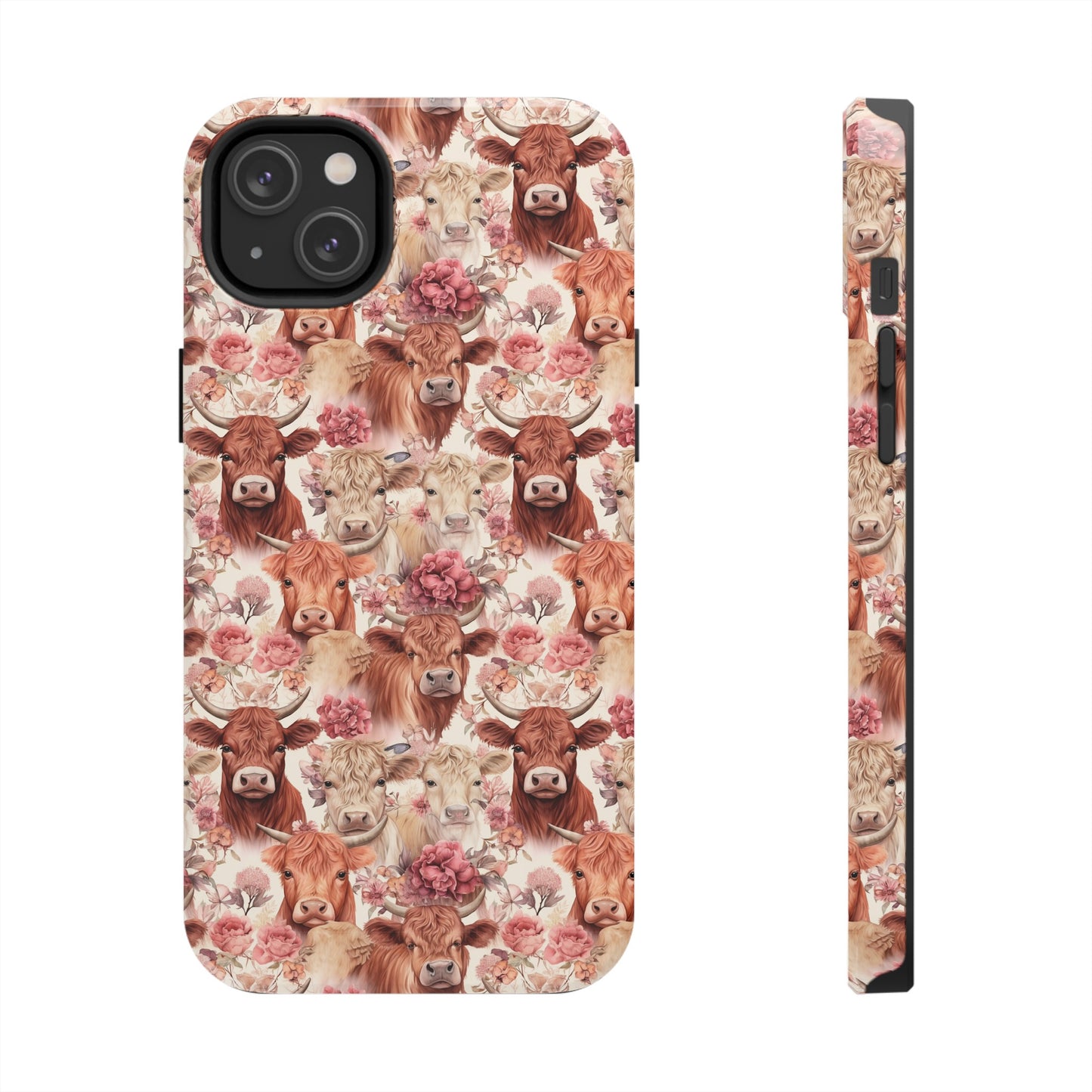 Highland Cow Floral - Tough Phone Cases