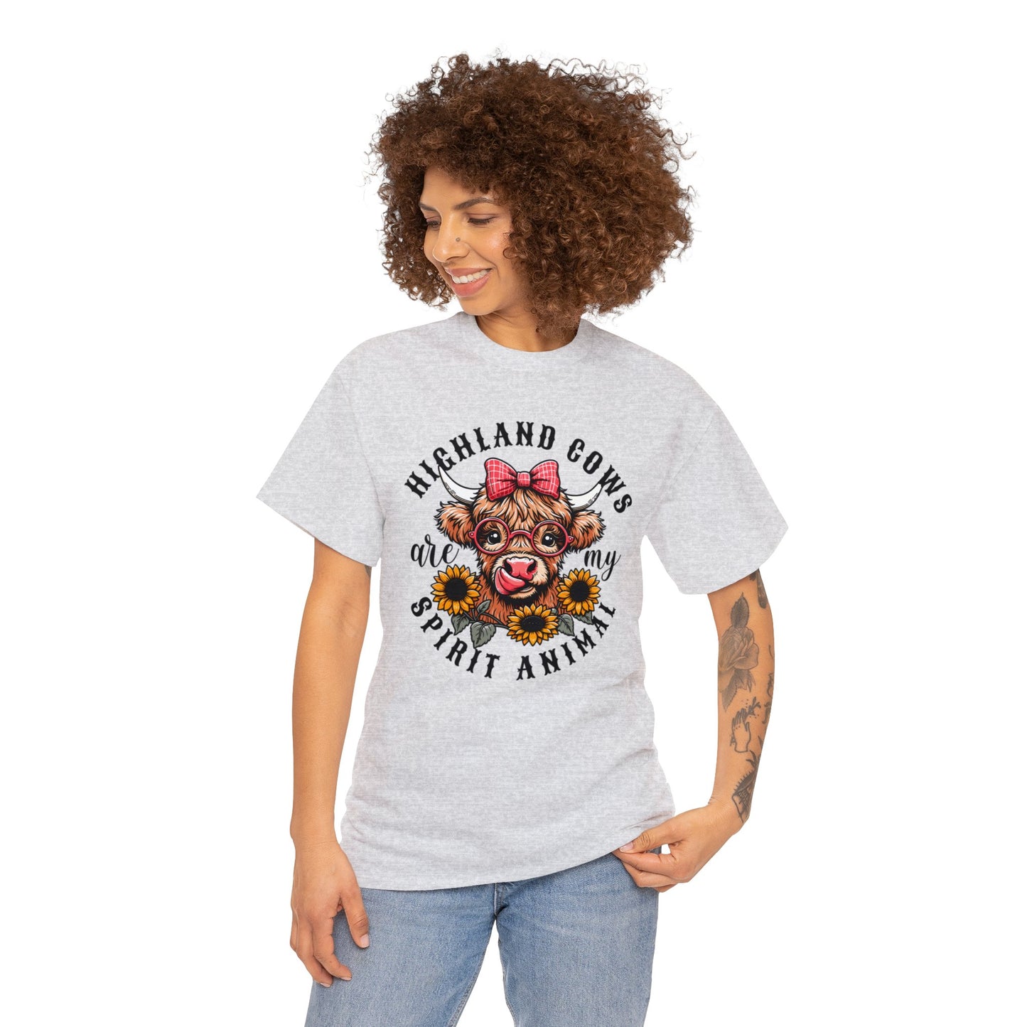 Highland Cows are my Spirit Animal - Unisex Heavy Cotton Tee