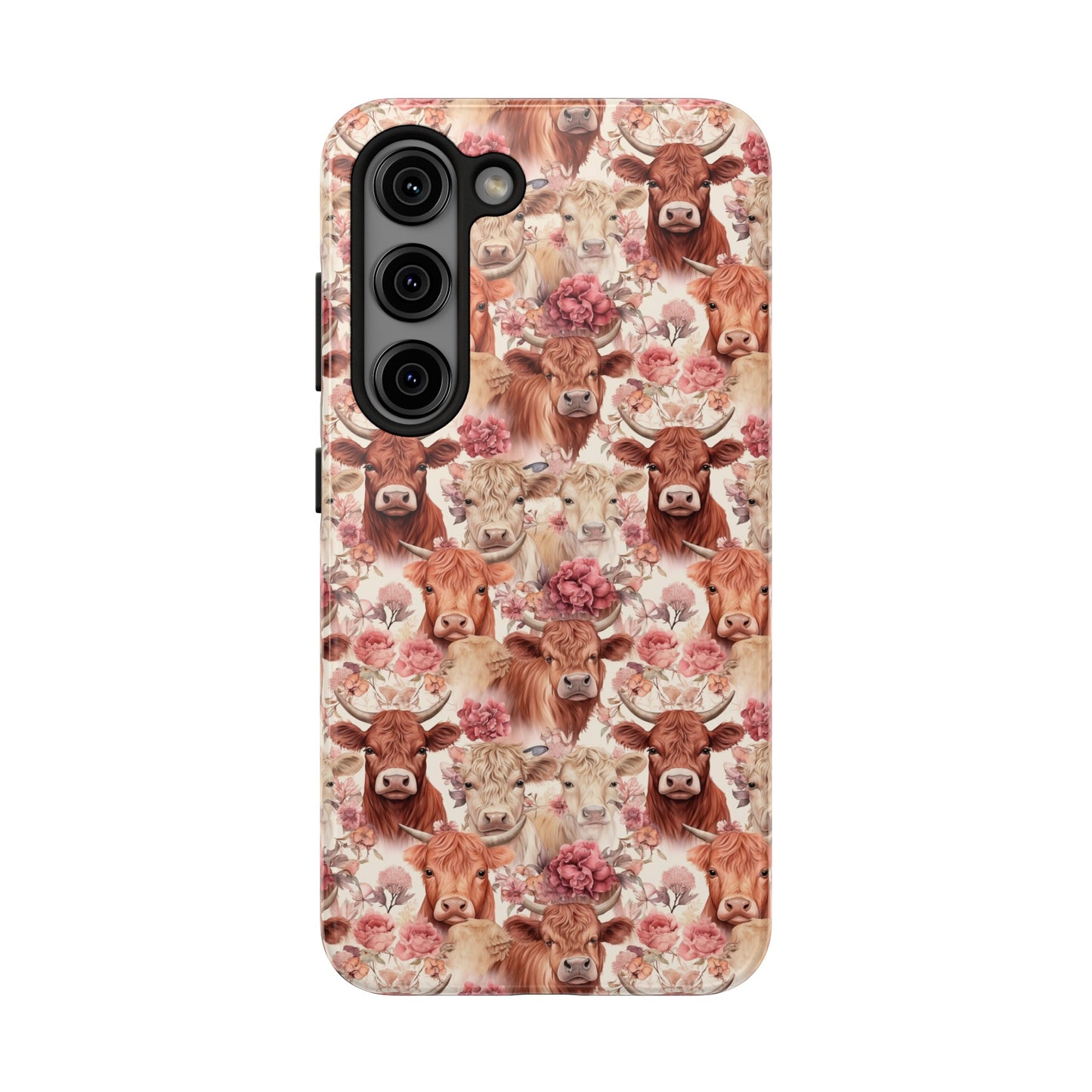 Highland Cow Floral - Tough Phone Cases