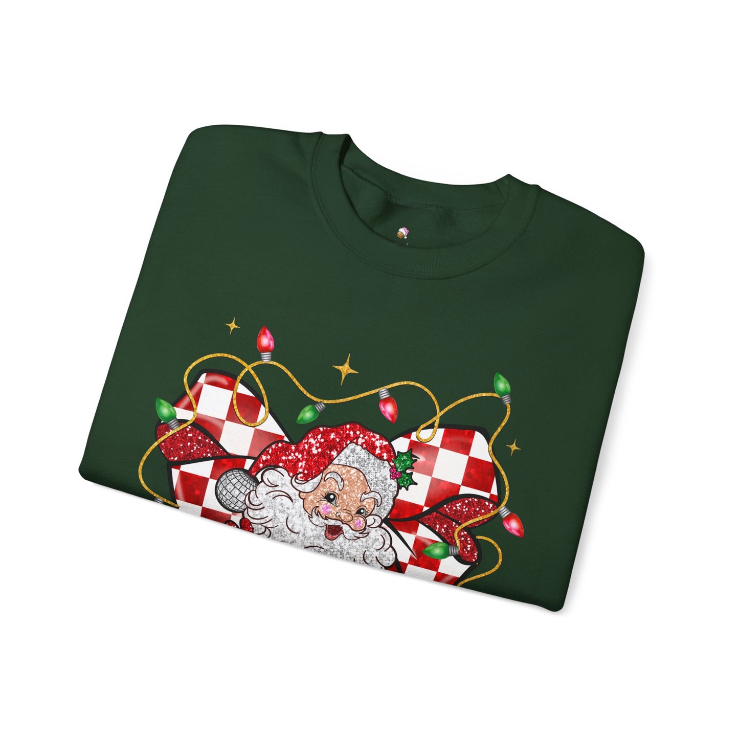 Checkered Santa Coquette Christmas Sweatshirt