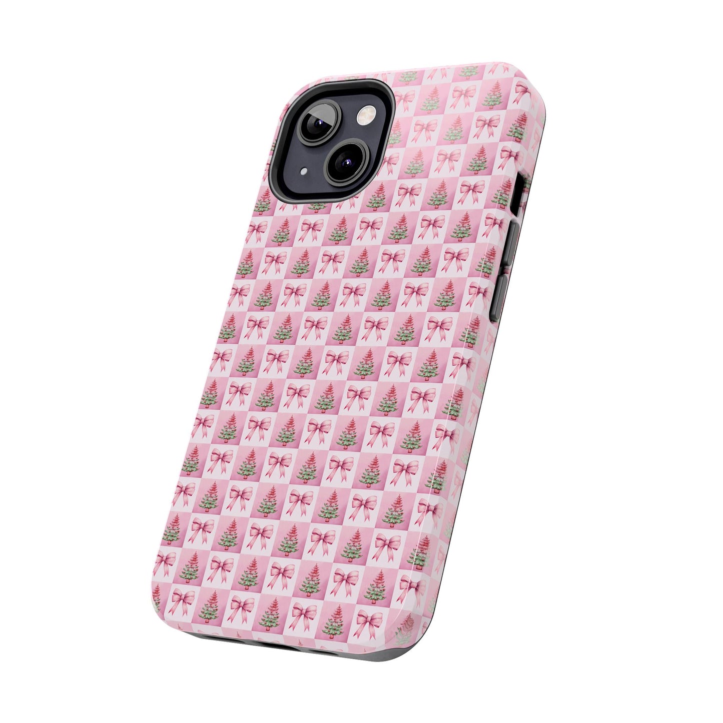 Pink Christmas Checkered -  Tough Phone Cases