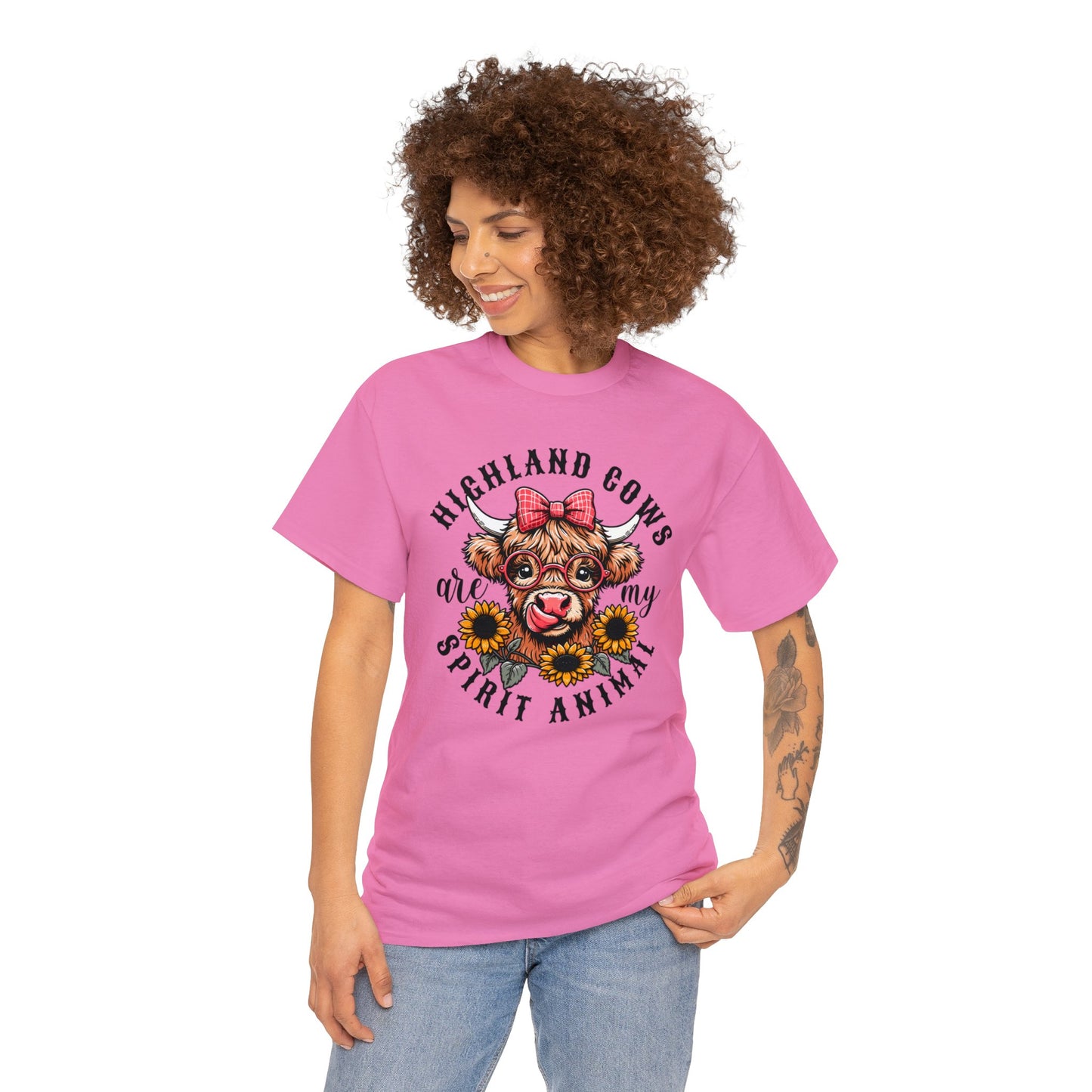 Highland Cows are my Spirit Animal - Unisex Heavy Cotton Tee