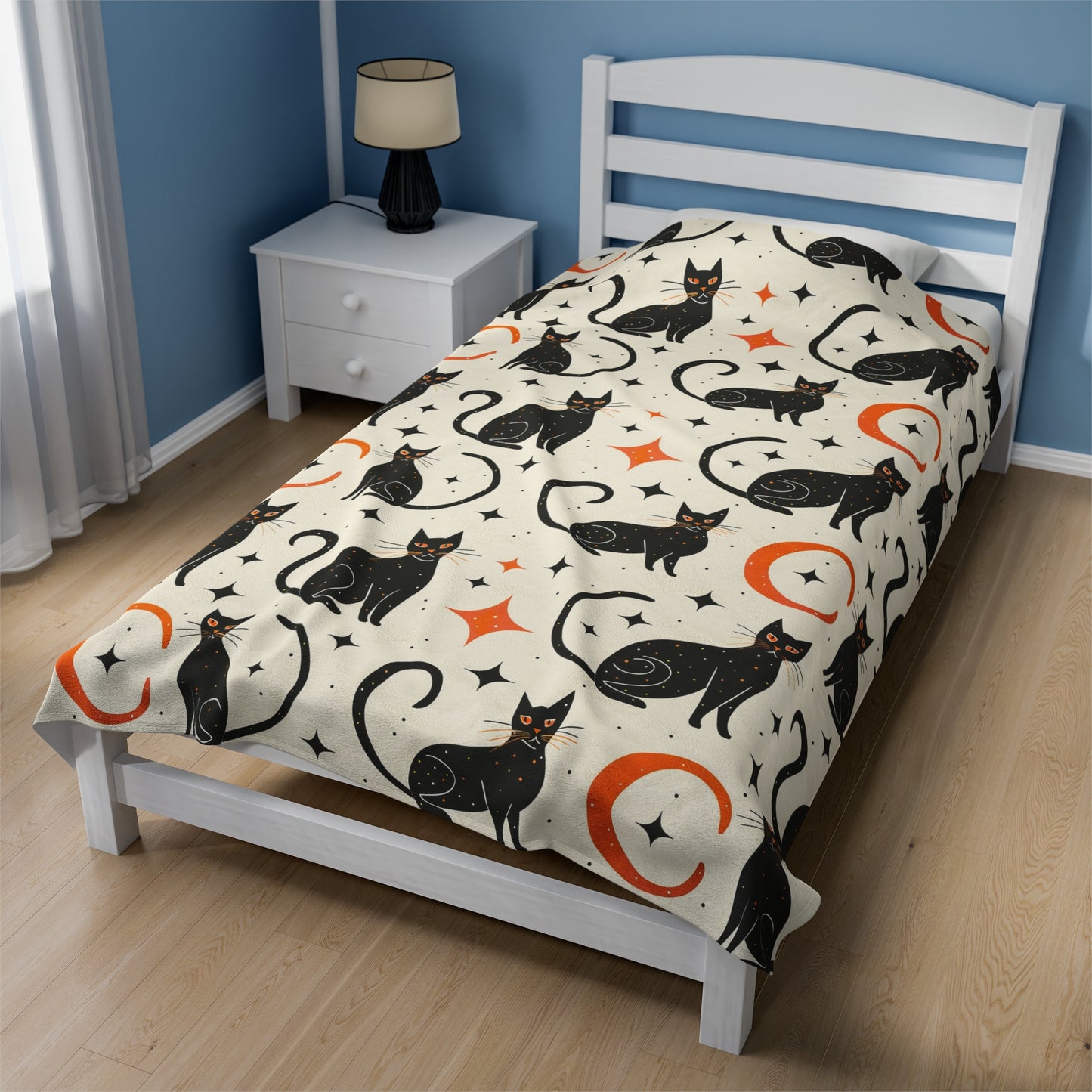 Black Cat -  Halloween Blanket - Plush Blanket