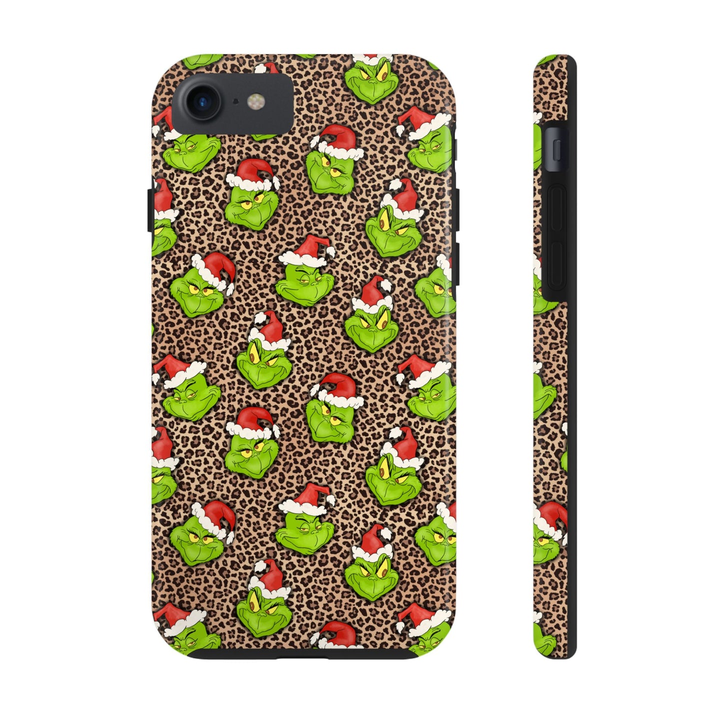 Leopard Print Green Christmas Grouch -  Tough Phone Cases