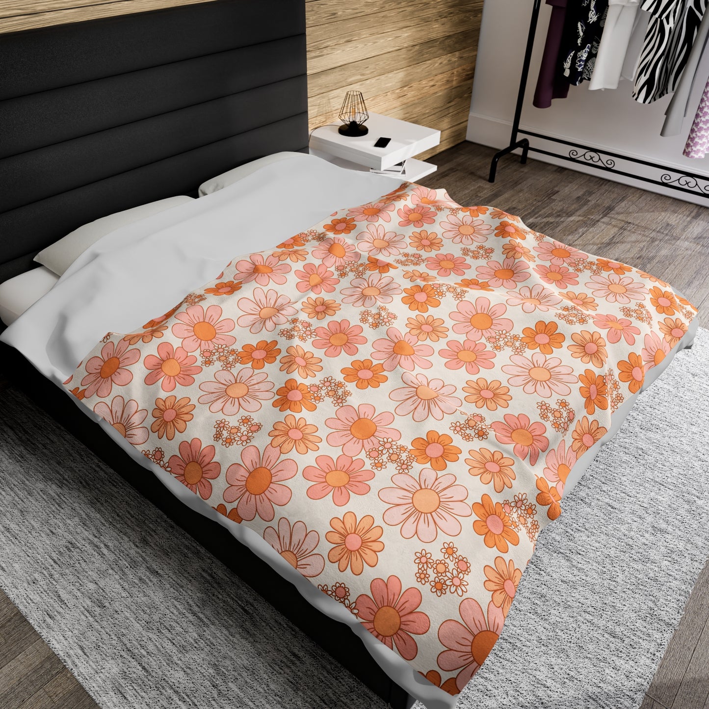 Retro Floral -  Plush Blanket