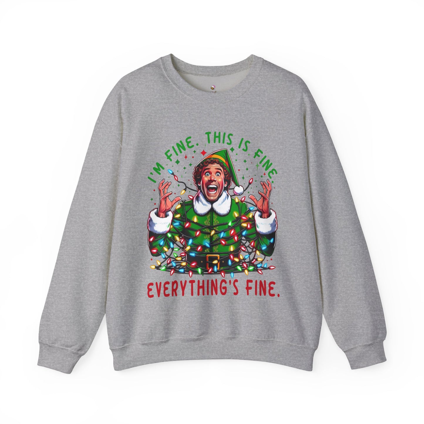 Everything is Fine Elf Christmas Sweatshirt