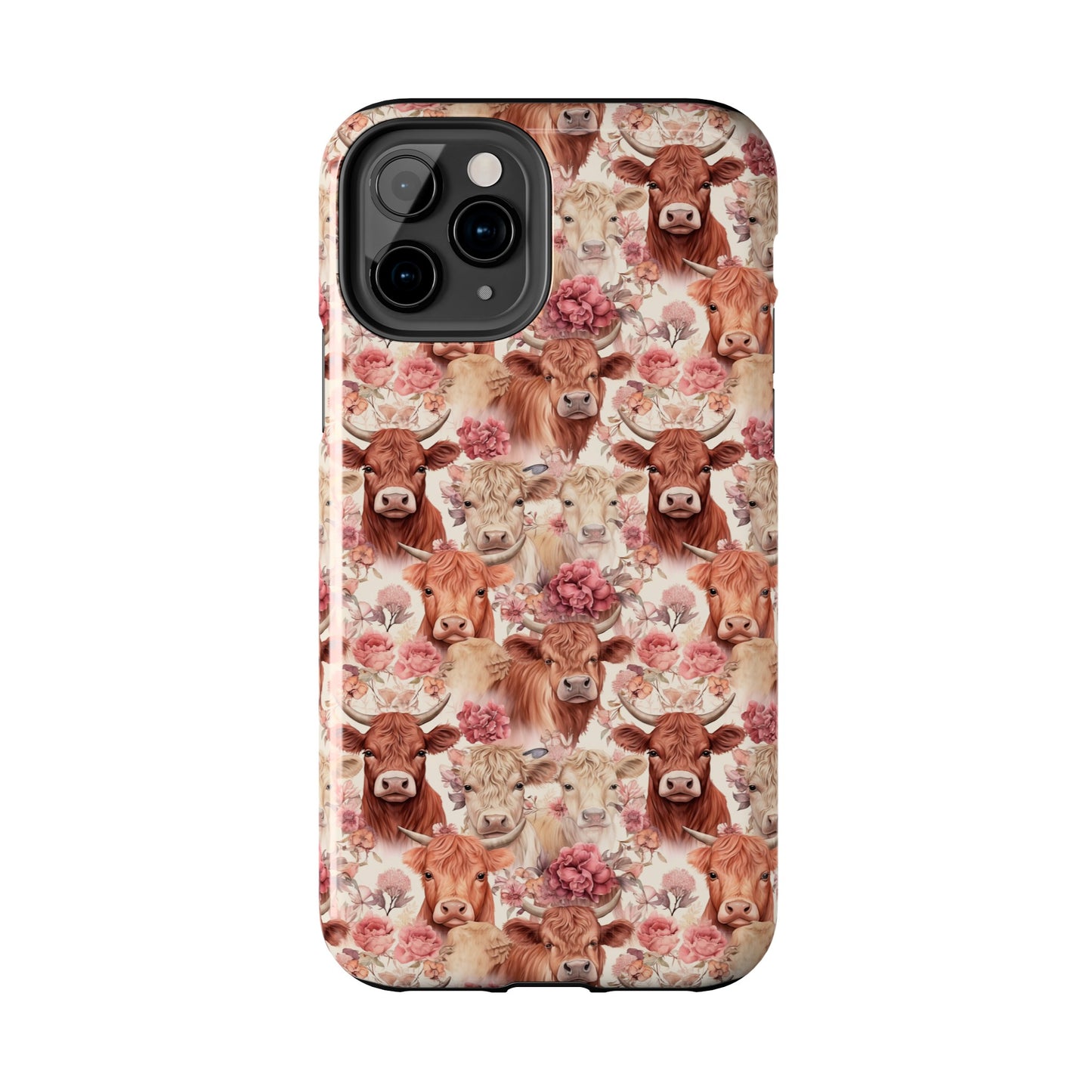 Highland Cow Floral - Tough Phone Cases