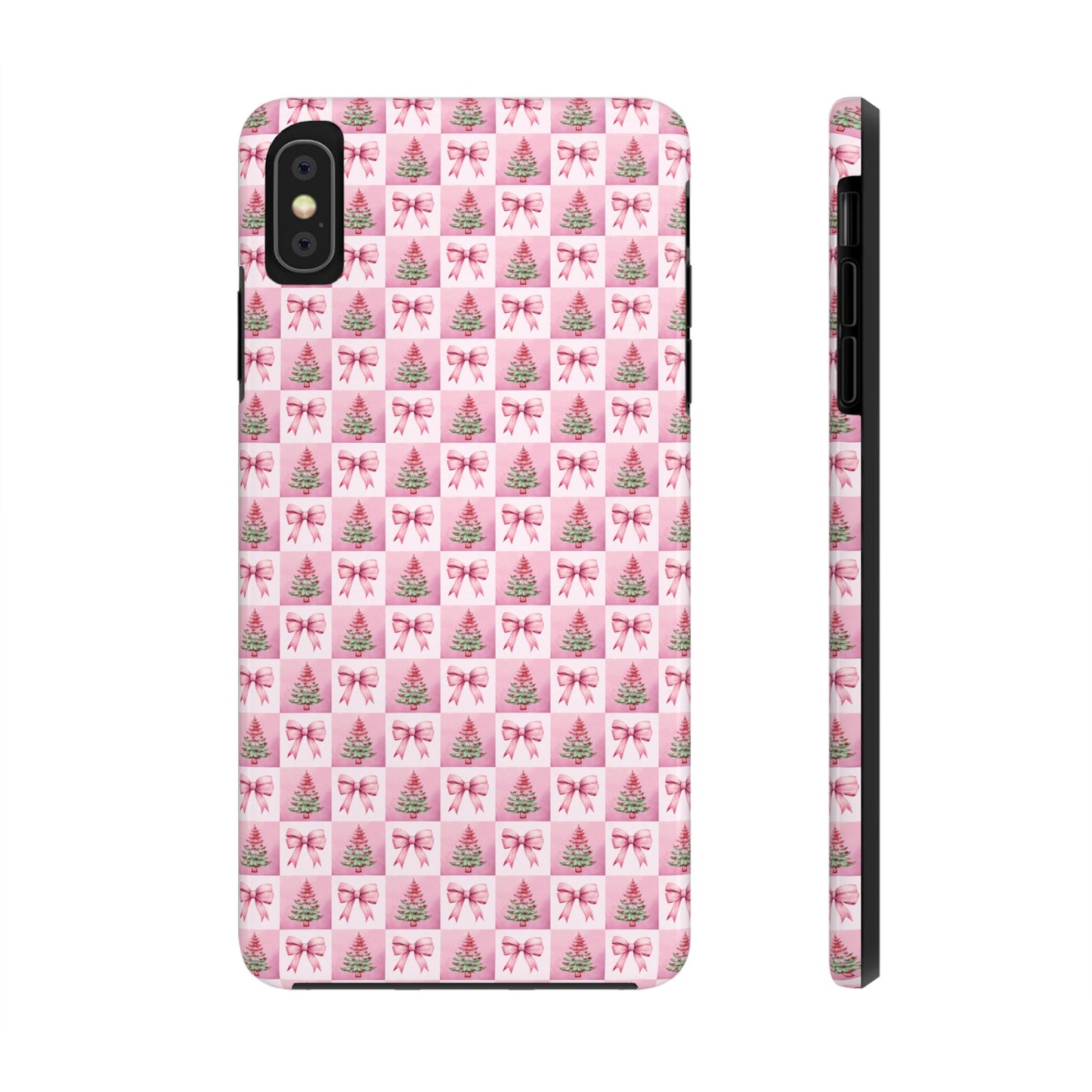 Pink Christmas Checkered -  Tough Phone Cases