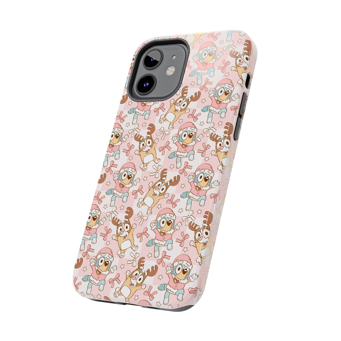 Blue Dog Pink Christmas  -  Tough Phone Cases