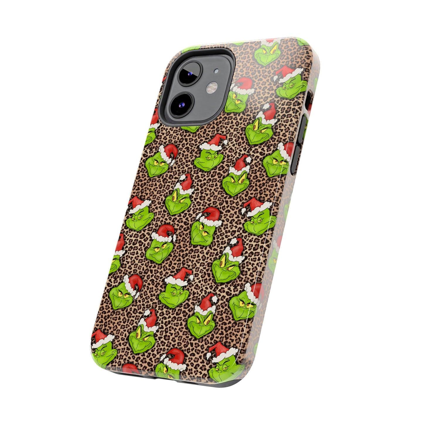 Leopard Print Green Christmas Grouch -  Tough Phone Cases