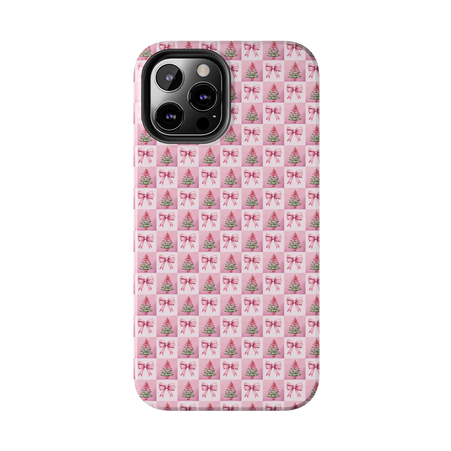 Pink Christmas Checkered -  Tough Phone Cases