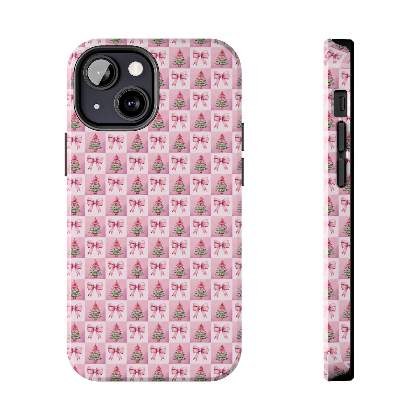 Pink Christmas Checkered -  Tough Phone Cases